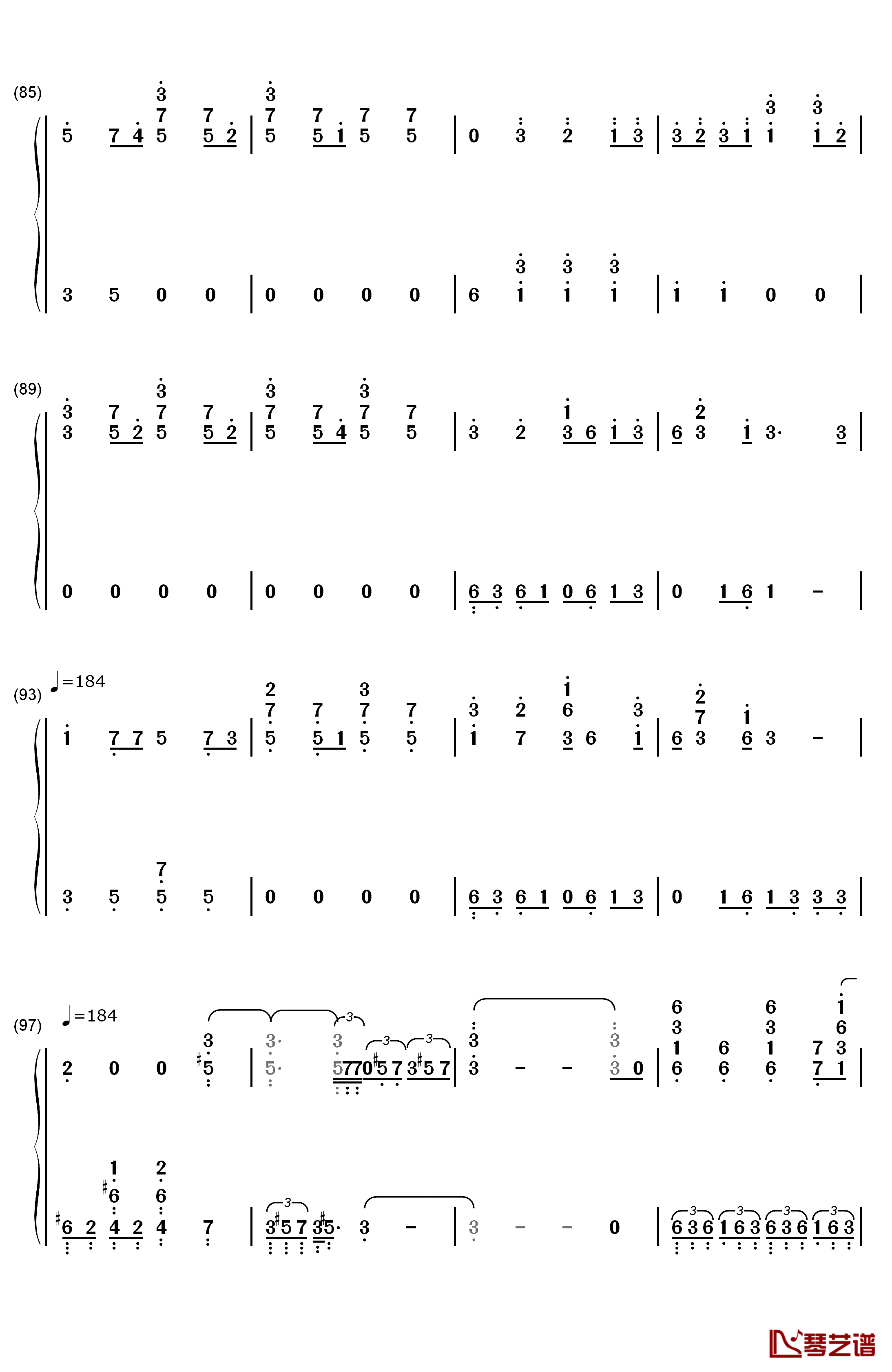 午夜の待ち合わせ钢琴简谱-数字双手-Hello Sleepwalkers7