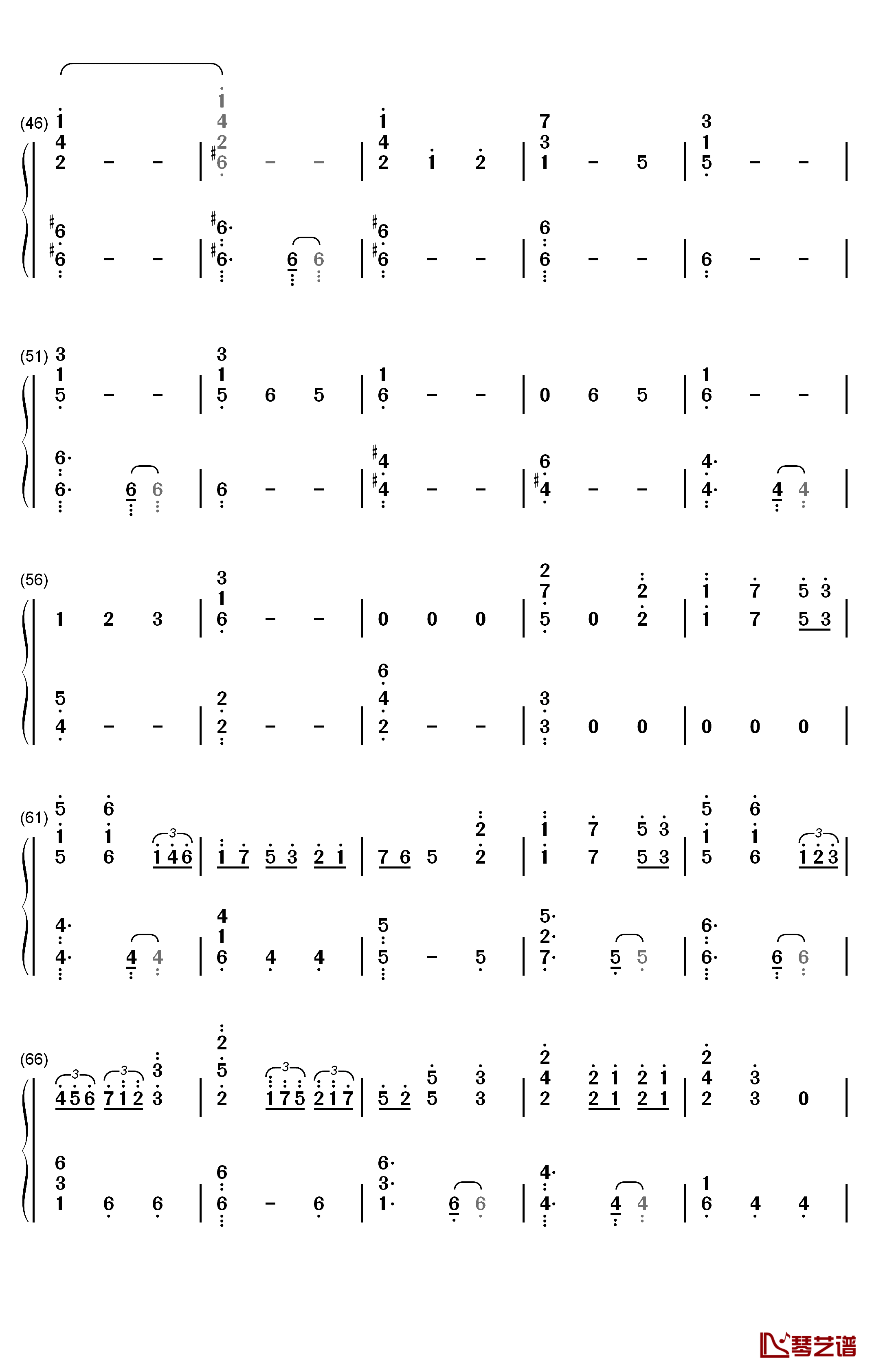 Unlasting钢琴简谱-数字双手-LiSA3