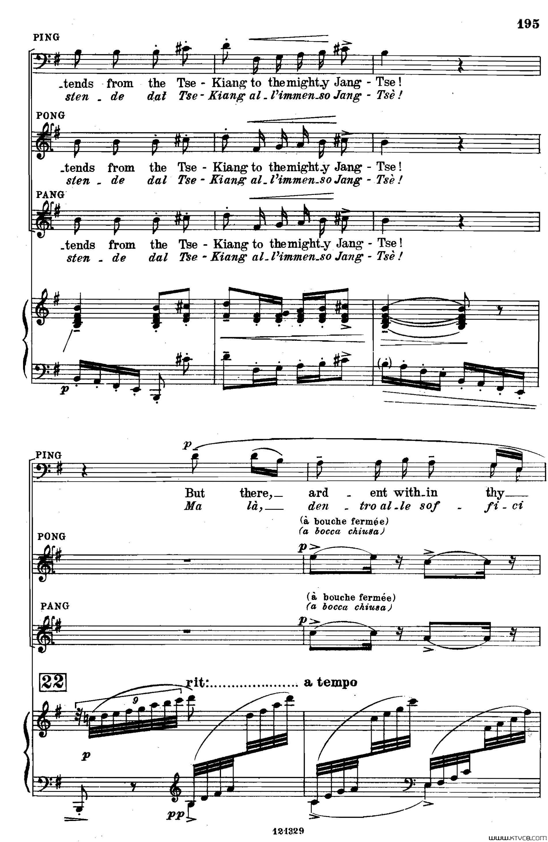 《图兰朵公主》三幕五场歌剧英意双语全谱钢琴伴奏谱P195——213《图兰朵公主》三幕五场歌剧英意双语全谱钢琴伴奏谱 P195——213简谱1