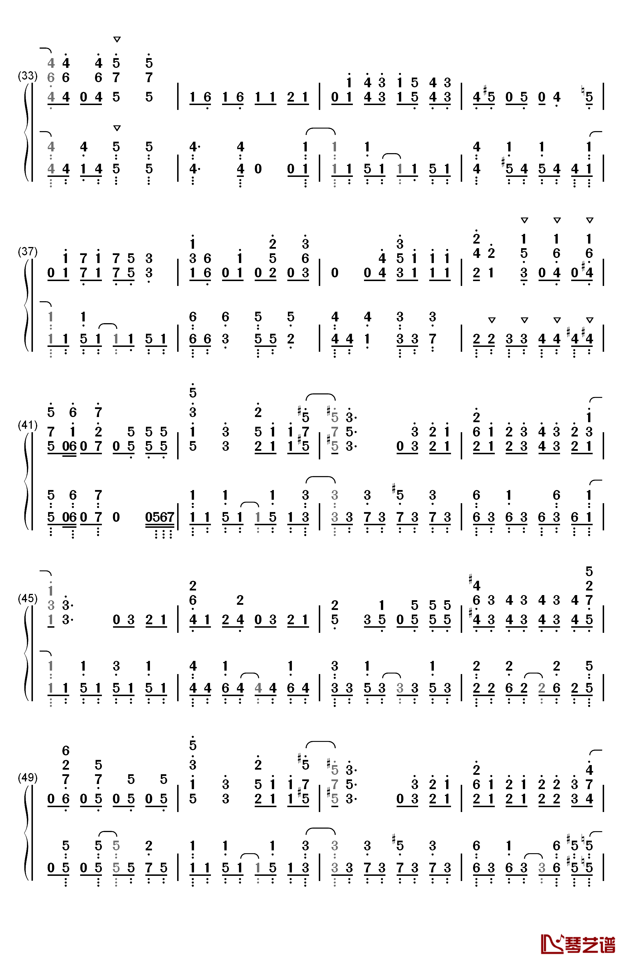 BABY钢琴简谱-数字双手-甜蜜子弹3