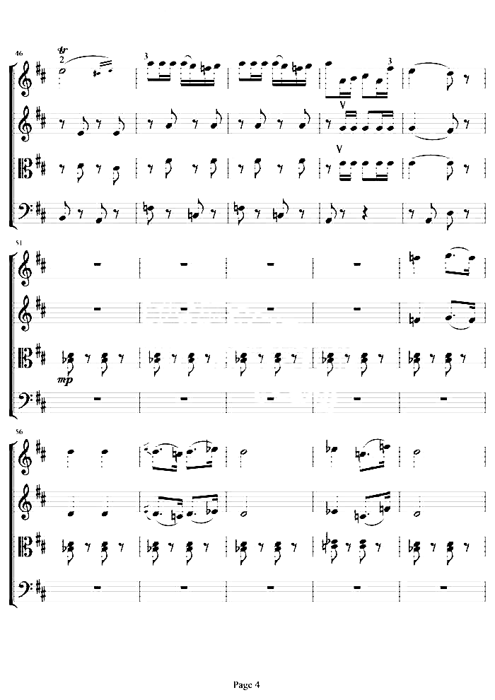 弦乐四重奏《卡门序曲》简谱1