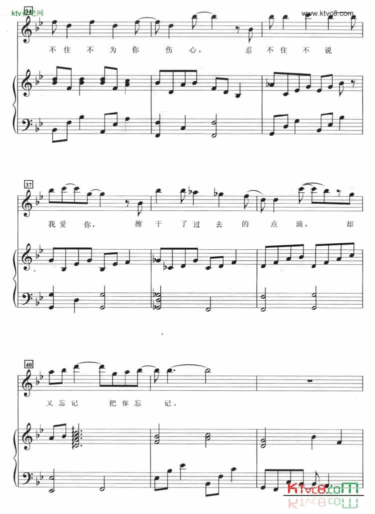 忘记把你忘记简谱-s·h·e演唱1