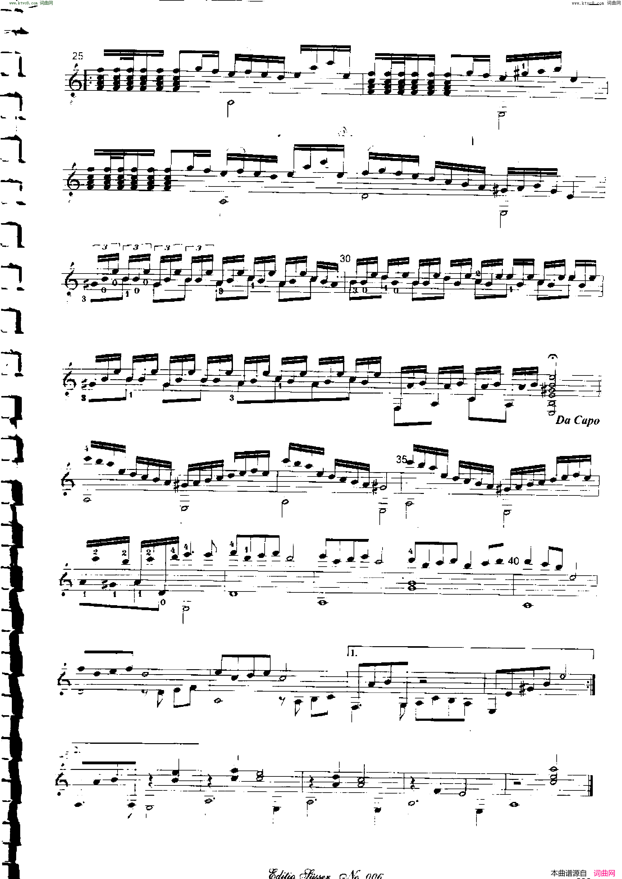 Classical guitar－Susser Ctibor_No 6, Fantazie ze sveta mineralu简谱1