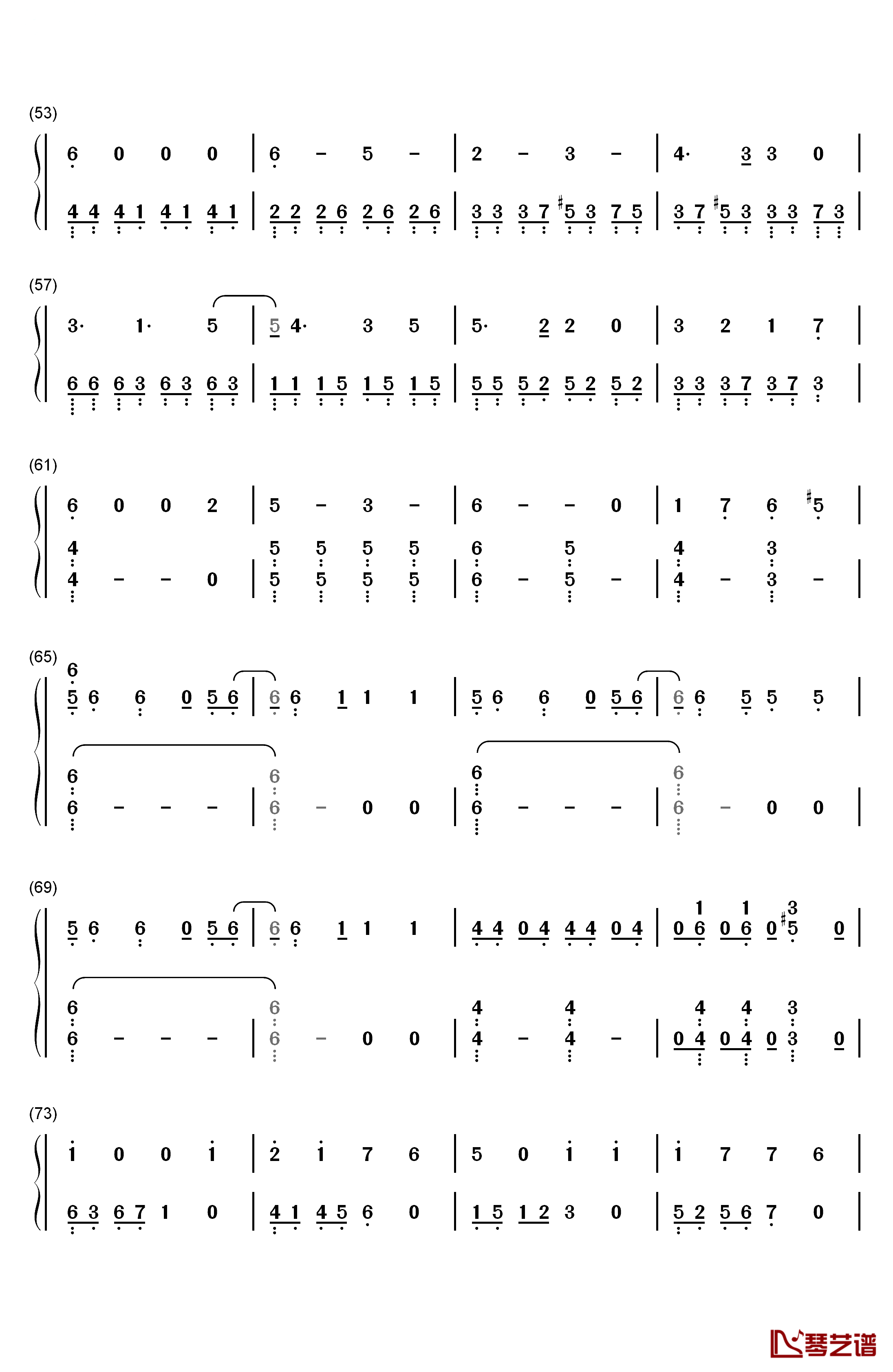 嘘つきのパレード钢琴简谱-数字双手-初音未来3