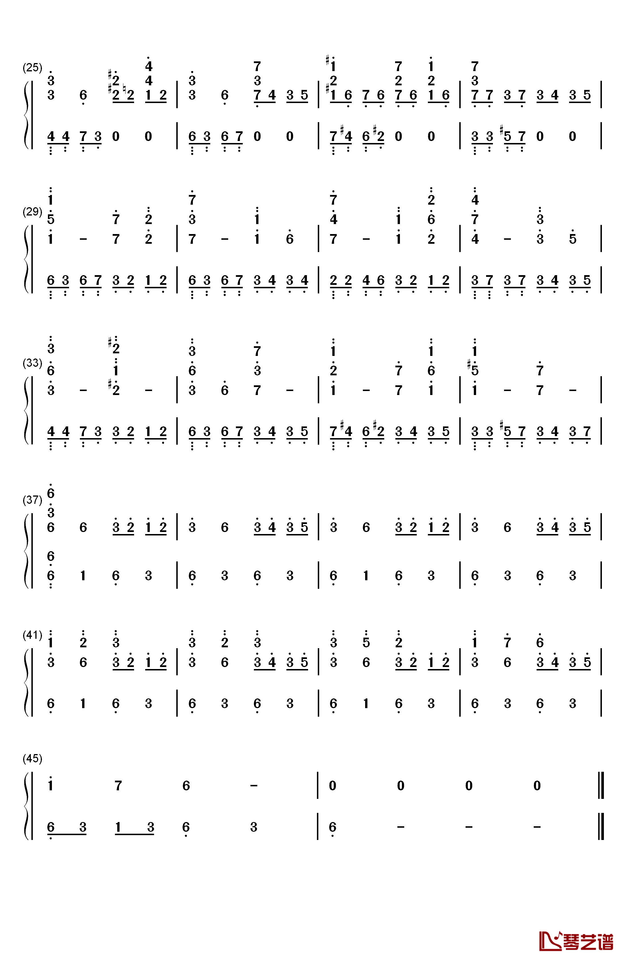 Twilight钢琴简谱-数字双手-高梨康治2