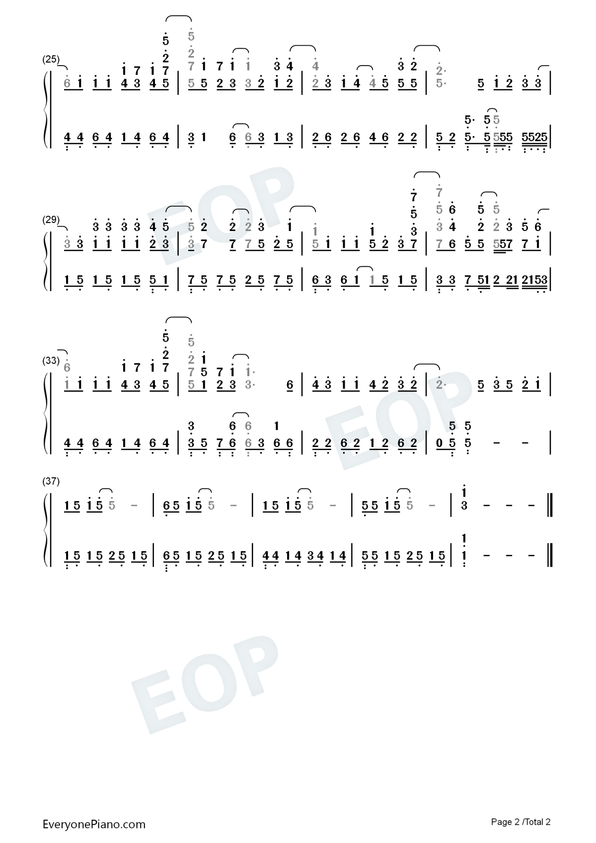 万有引力钢琴简谱-数字双手-汪苏泷2