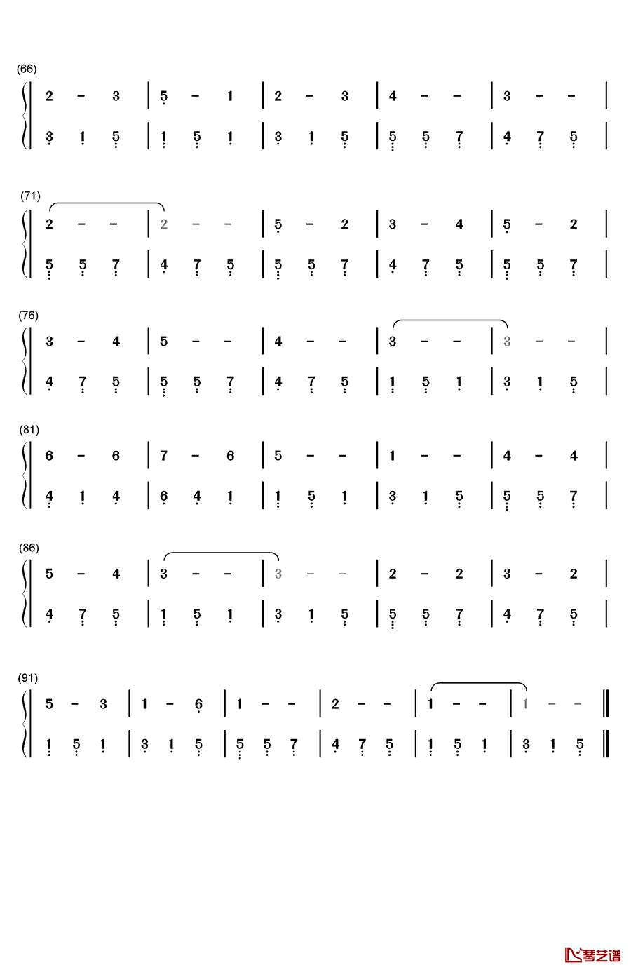 快乐的寡妇圆舞曲钢琴简谱-数字双手-弗兰兹•雷哈尔3