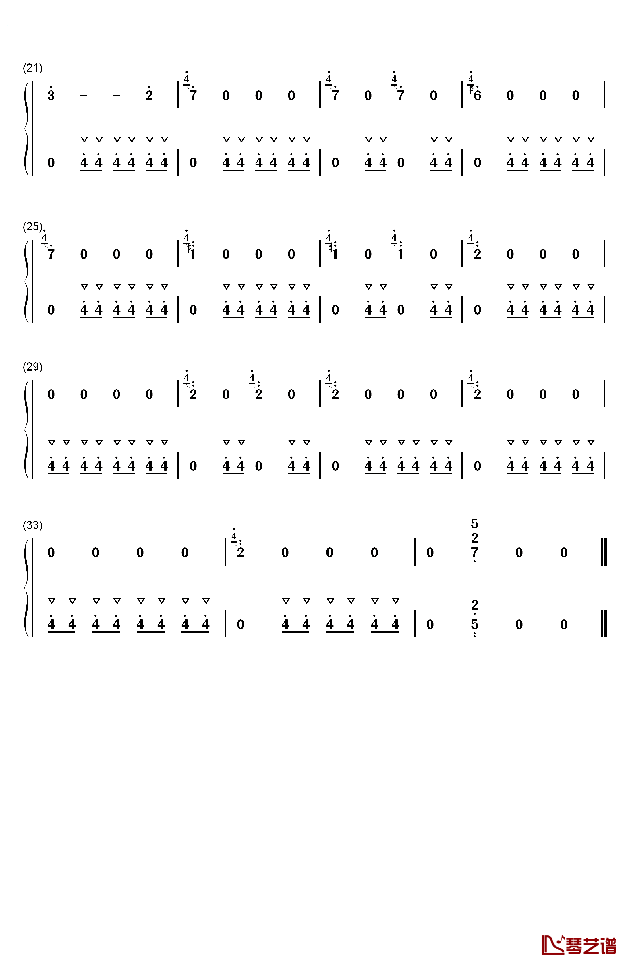 公鸡和母鸡钢琴简谱-数字双手-儿歌2