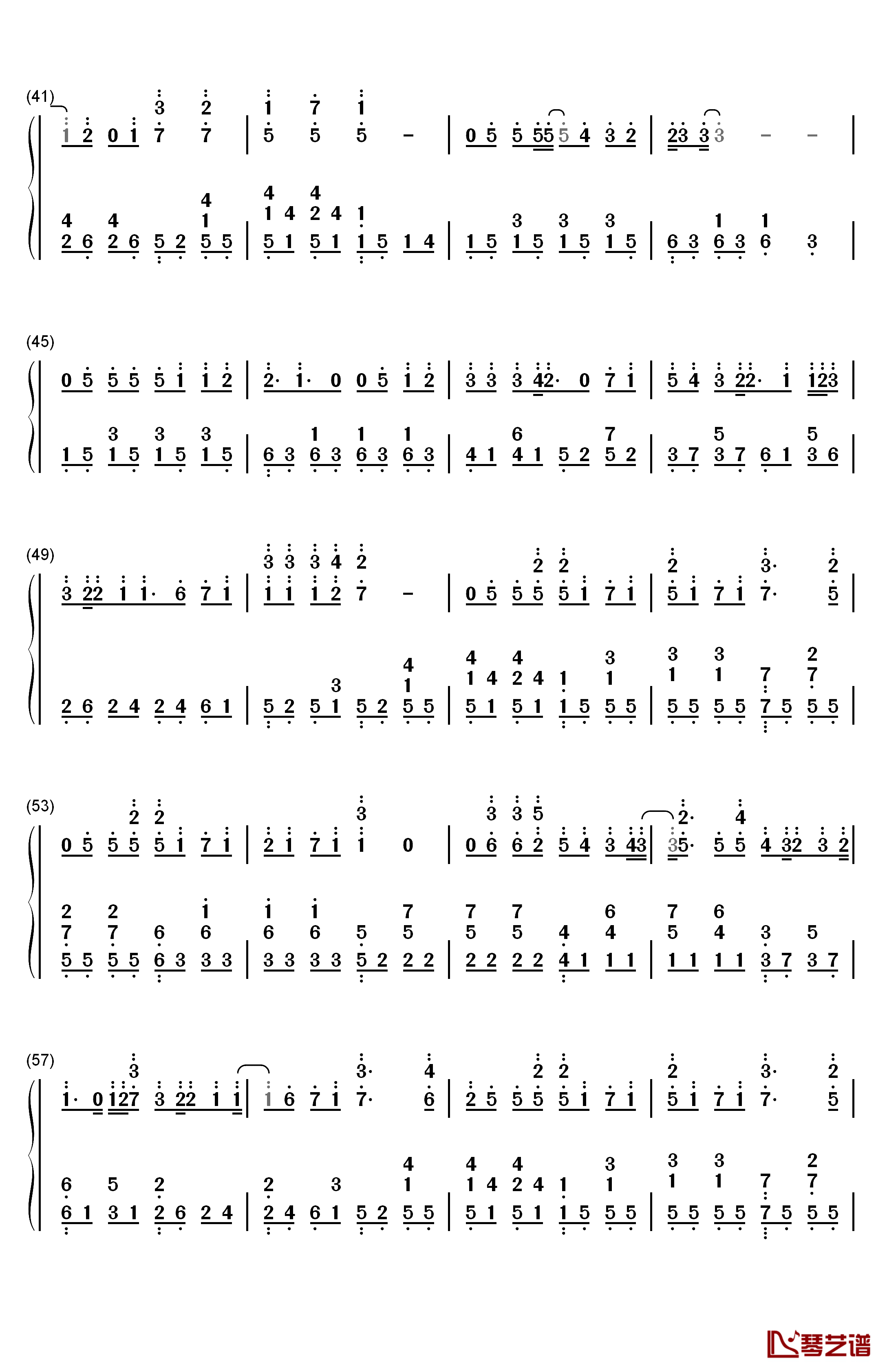 再痛也没关系钢琴简谱-数字双手-陈势安3