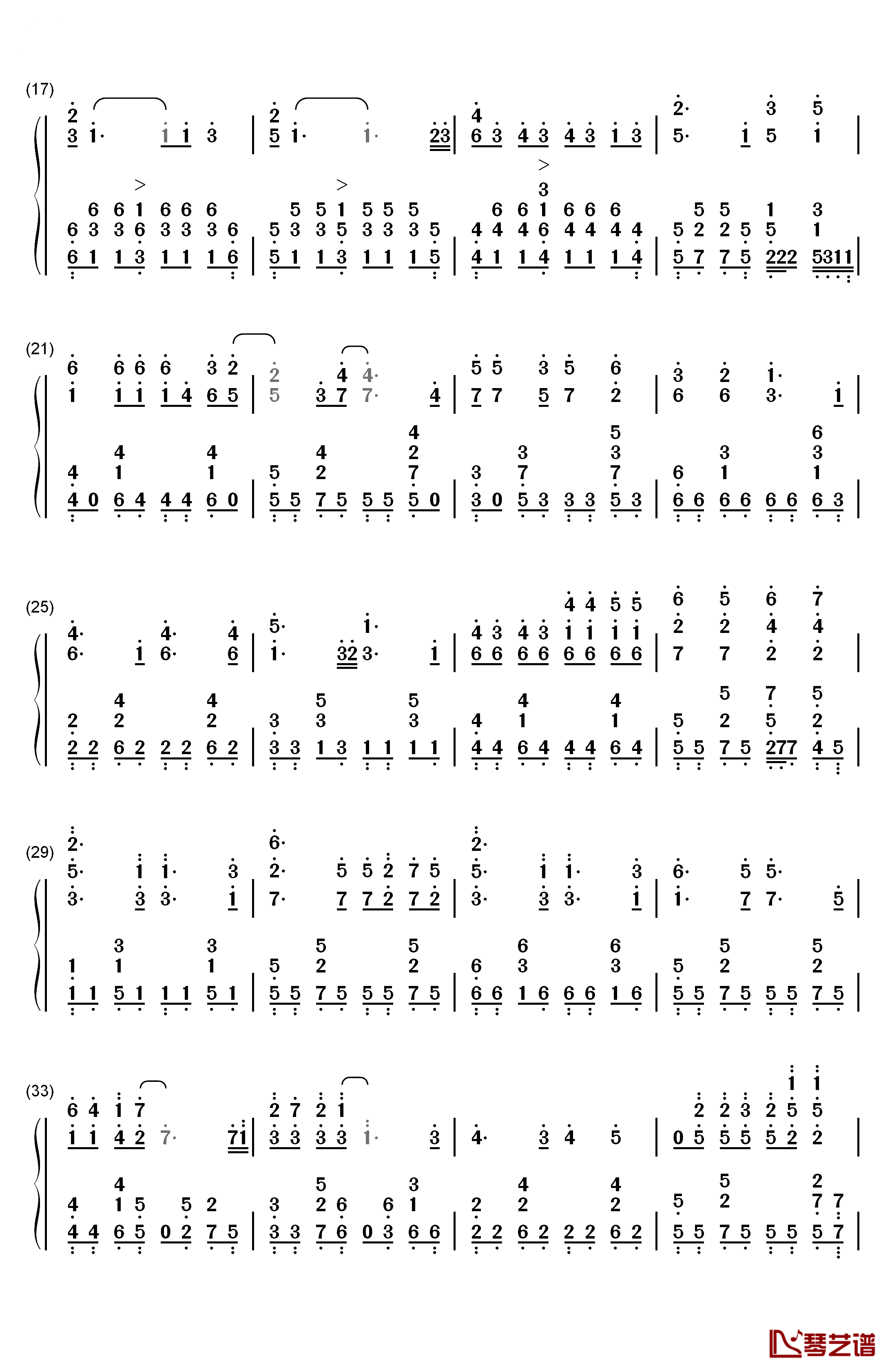 相遇天使钢琴简谱-数字双手-放课后ティータイム2