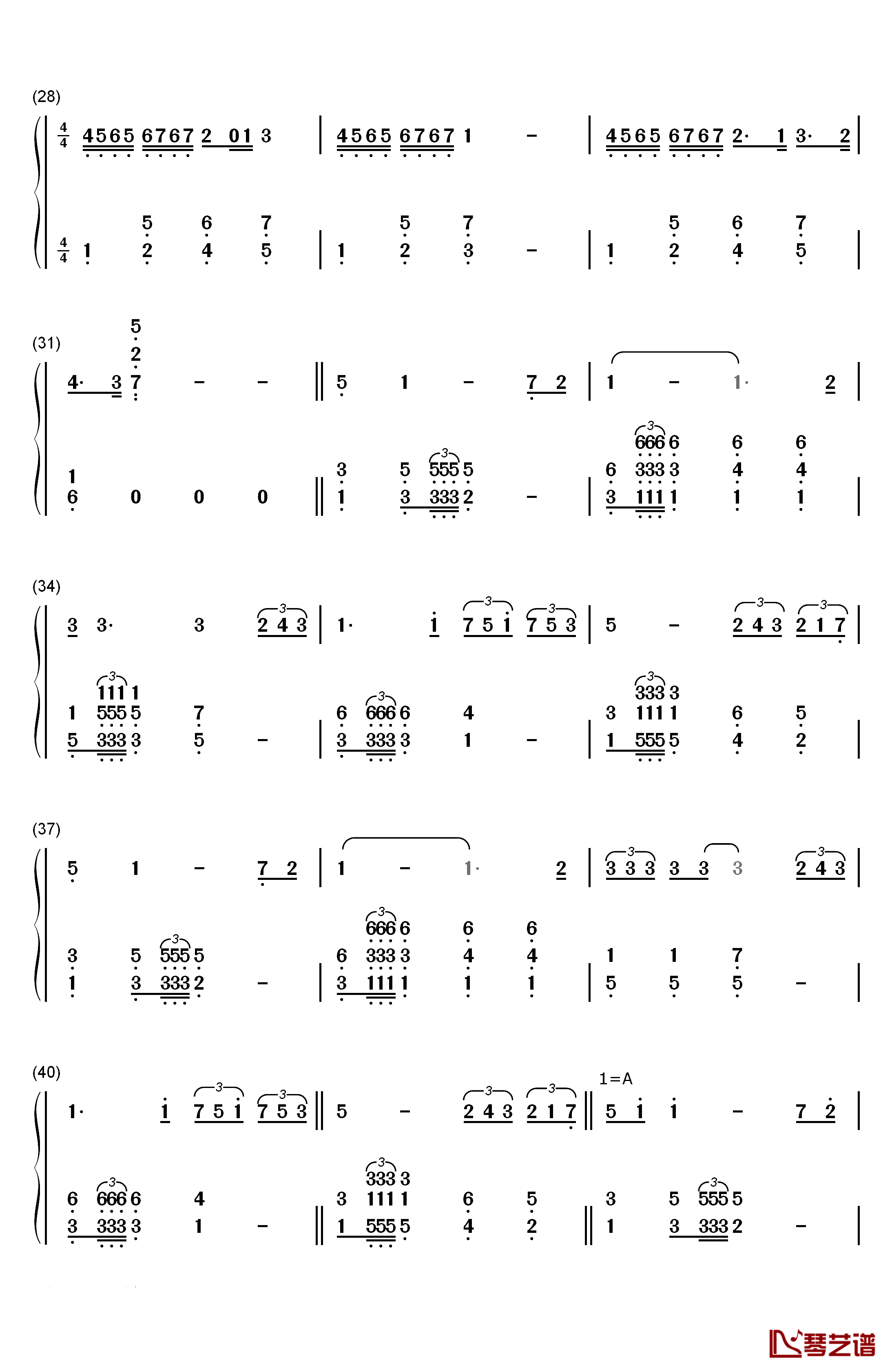 Time to Say Goodbye钢琴简谱-数字双手-安德烈·波伽利  莎拉·布莱曼3