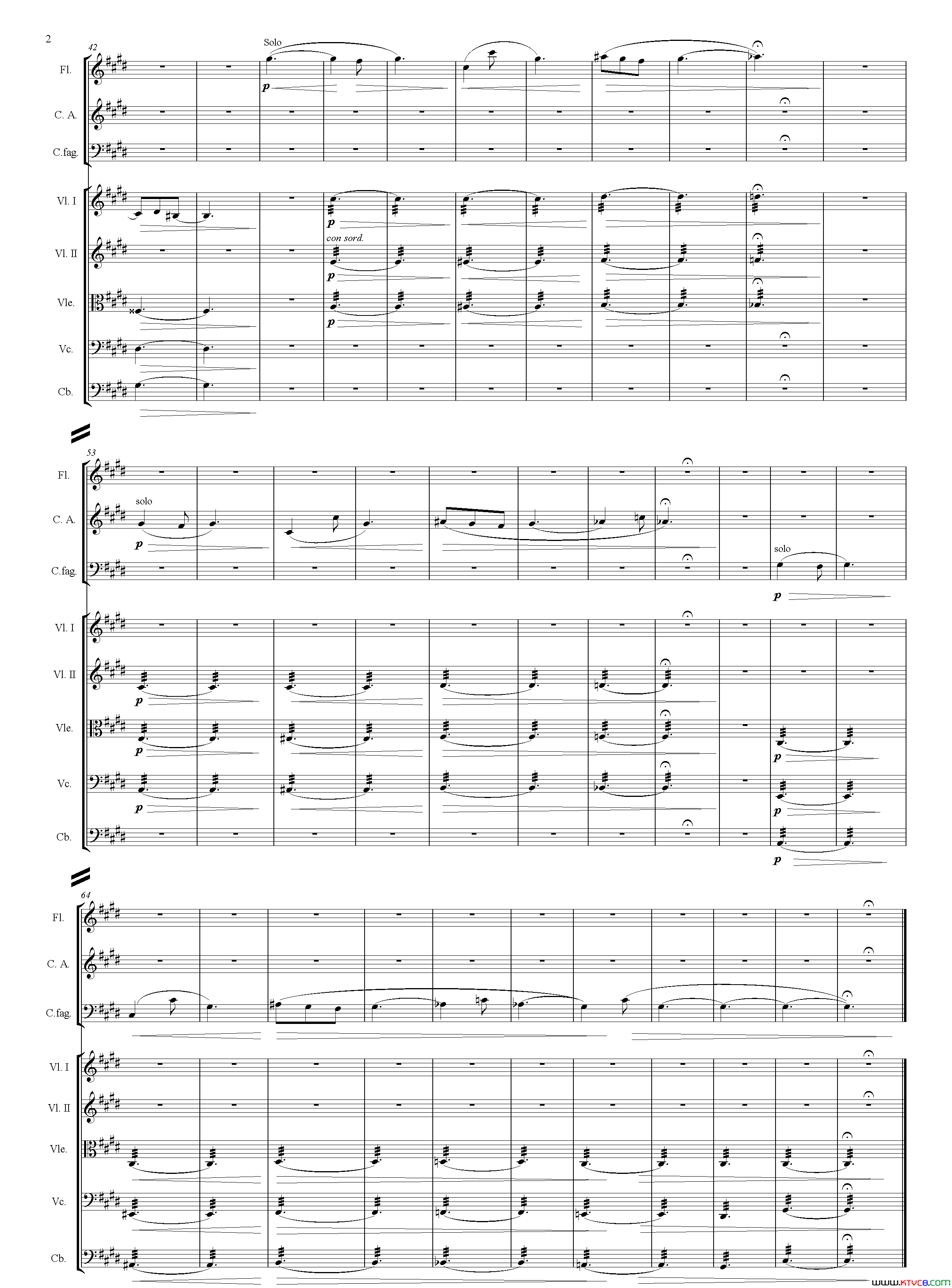 雁行影片《太阳和人》主题曲、交响乐队总谱简谱1