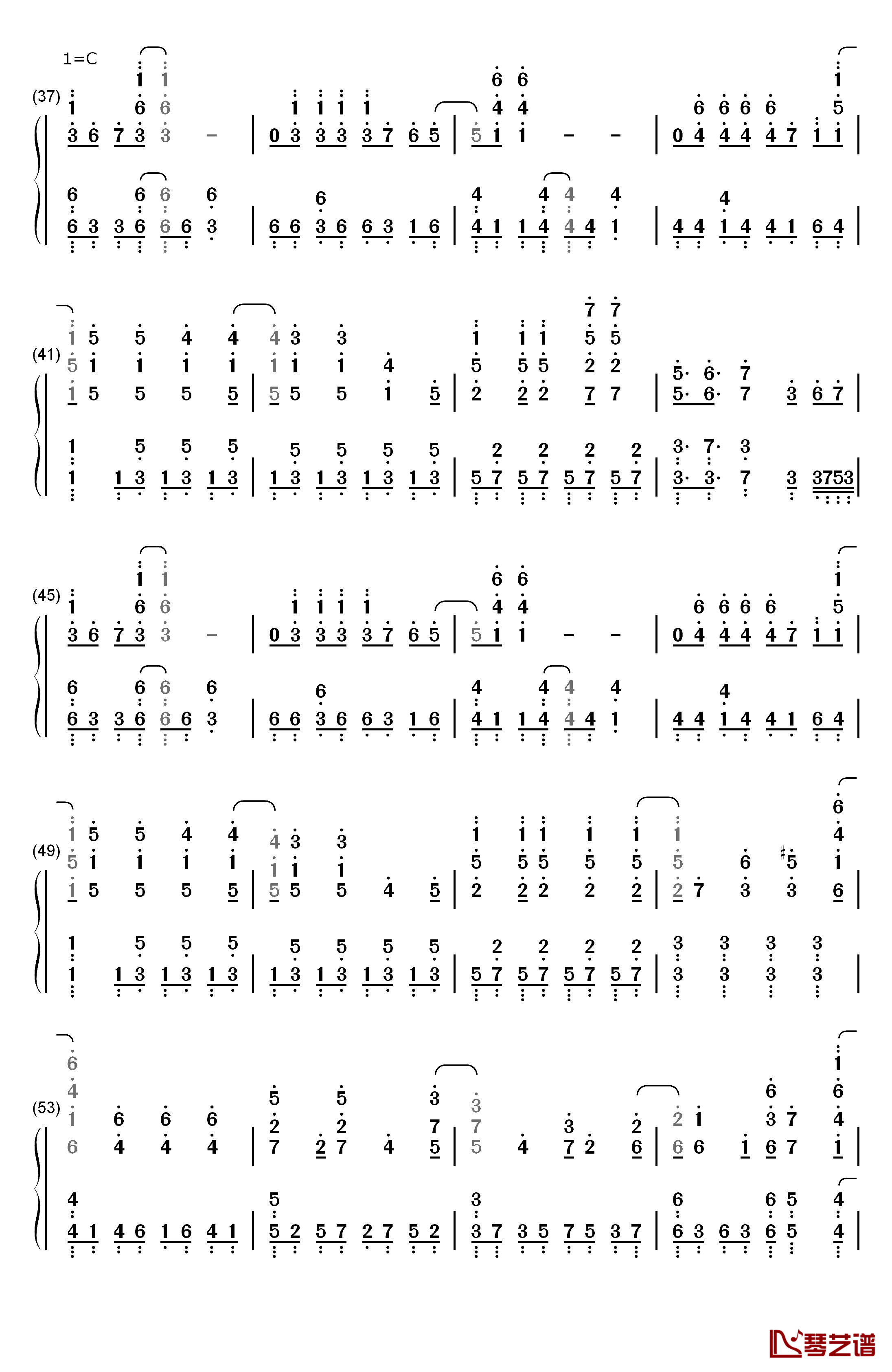 徒花ネクロマンシー钢琴简谱-数字双手-フランシュシュ3