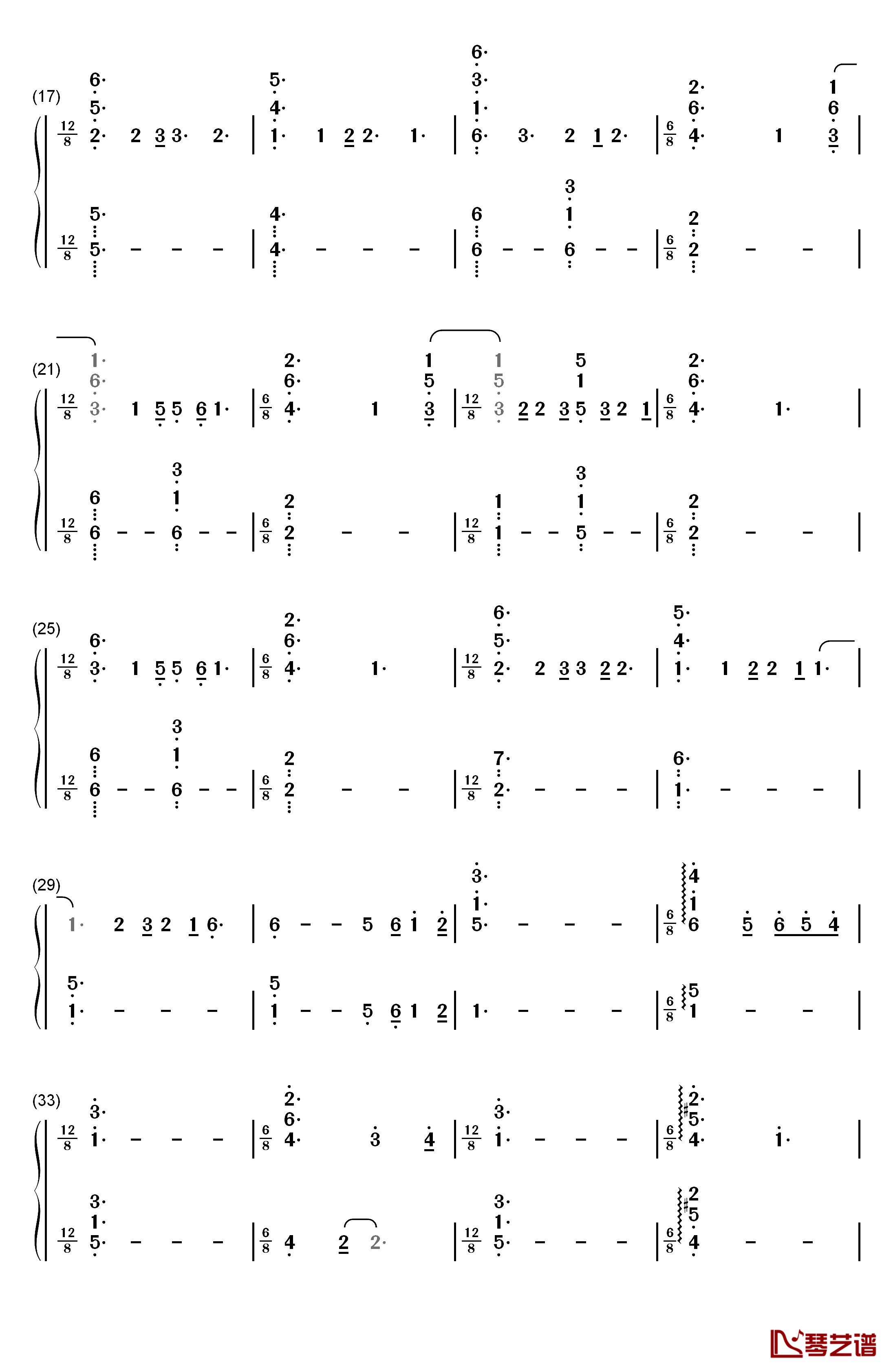 Shape of You钢琴简谱-数字双手-Ed Sheeran2