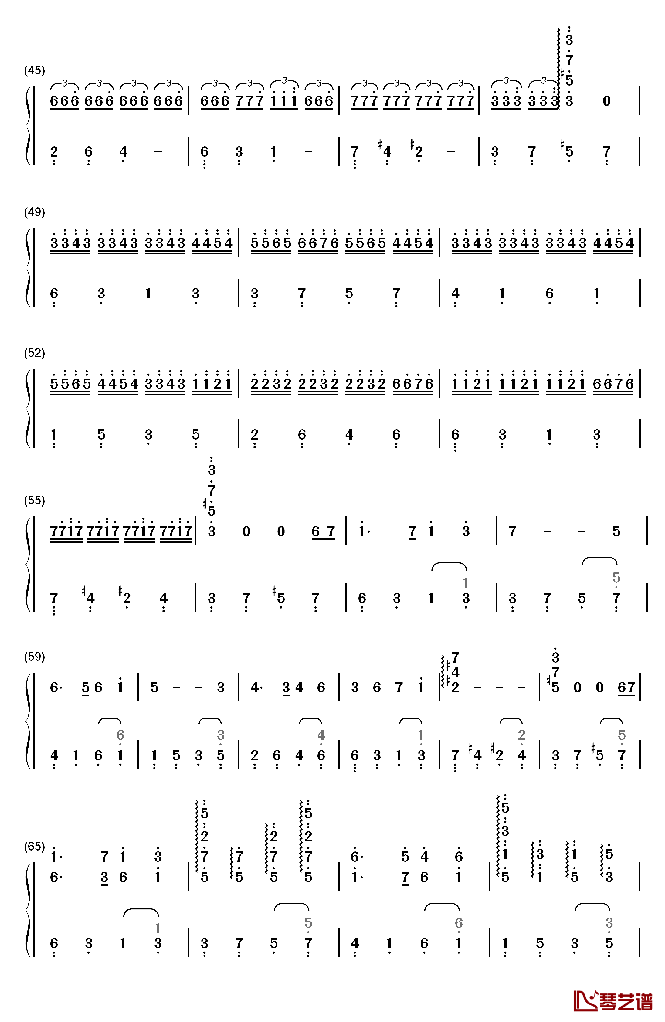 伤心的人不要弹卡农钢琴简谱-数字双手-张凯3