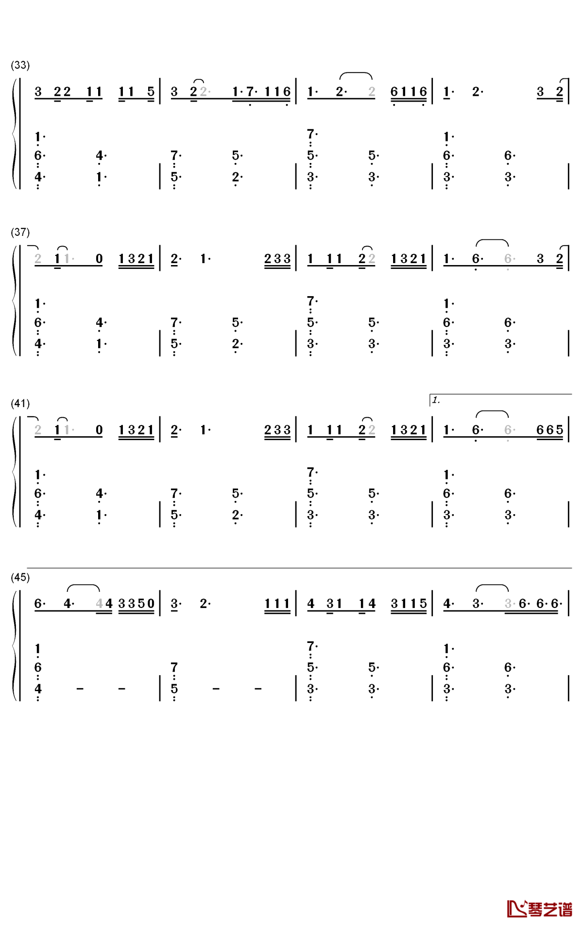 La Difícil简谱-Camilo歌曲-数字双手曲谱3