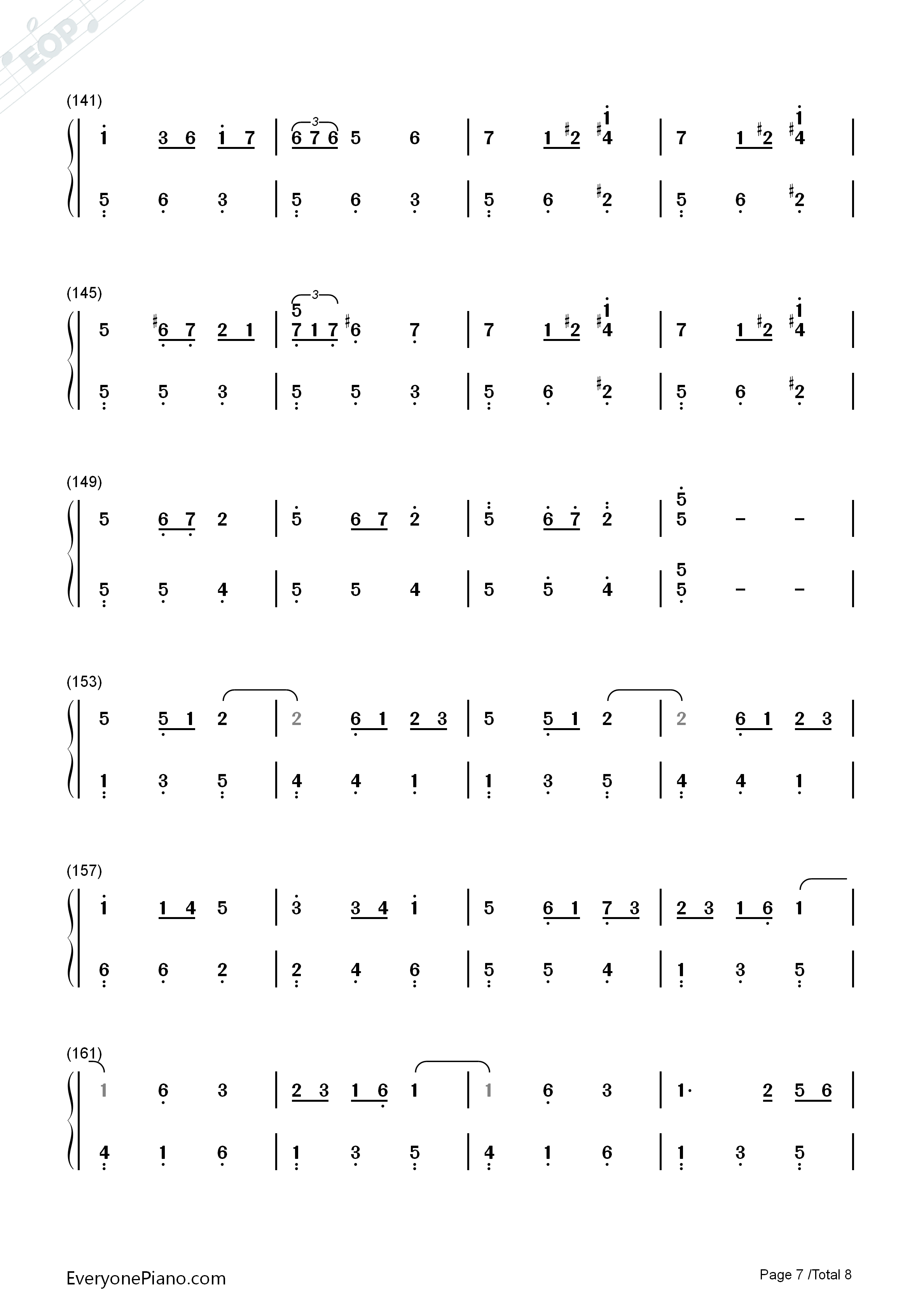 浪漫圆舞曲钢琴简谱-德奥达·德·塞弗拉克演唱7