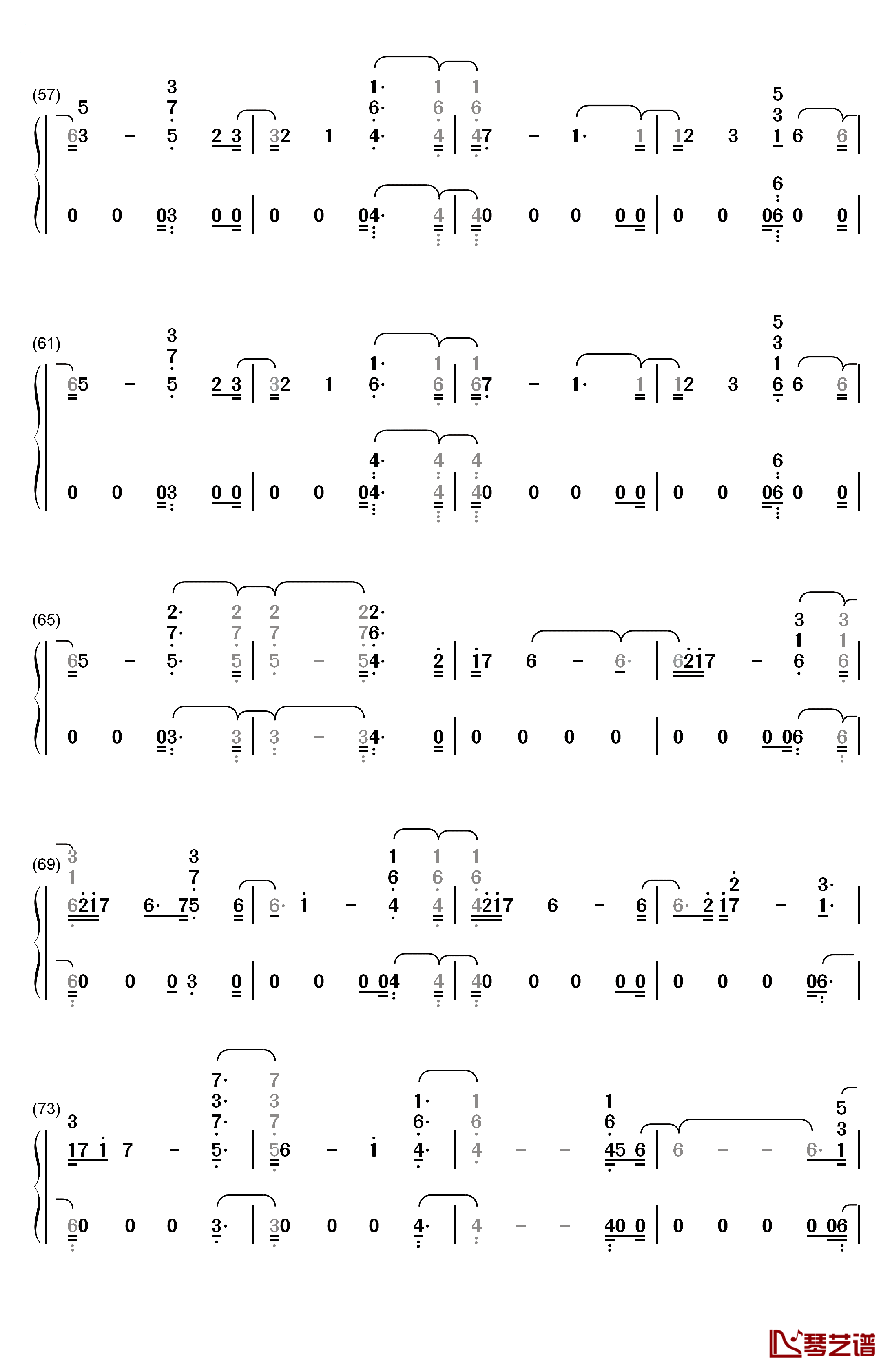 Lovely钢琴简谱-数字双手-Billie Eilish Khalid4