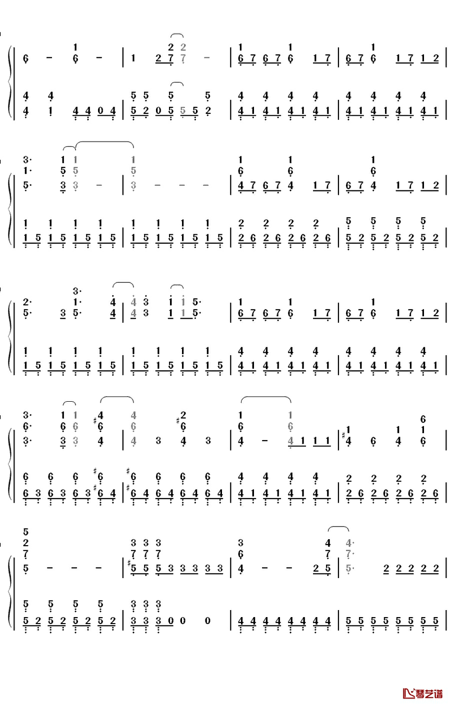 Morning Arch钢琴简谱-数字双手-河野マリナ5