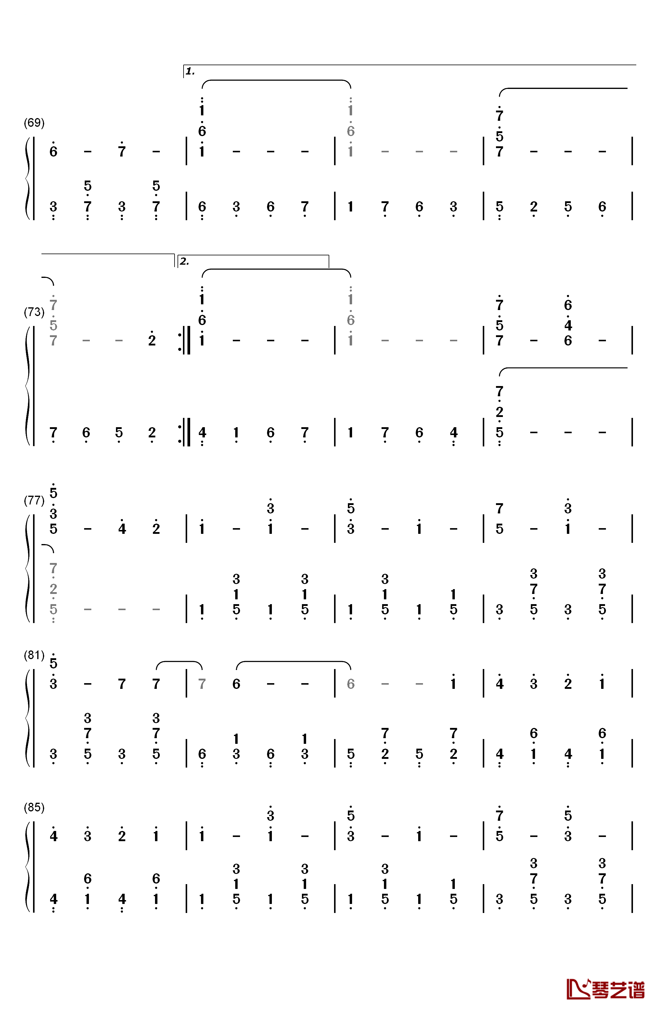 Count On Me 钢琴简谱-数字双手-Bruno Mars4