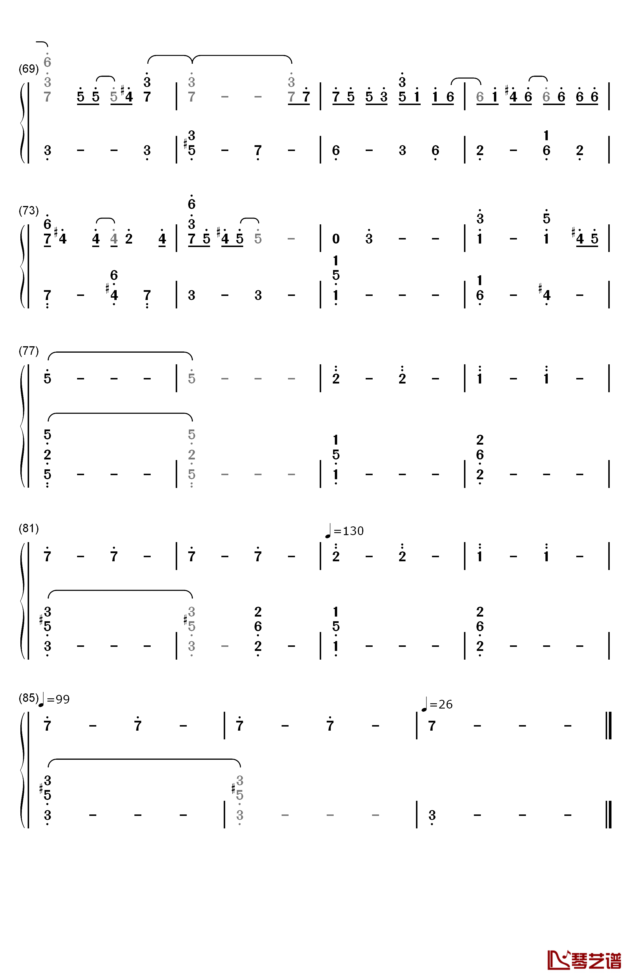 Forフルーツバスケット钢琴简谱-数字双手-冈崎律子4