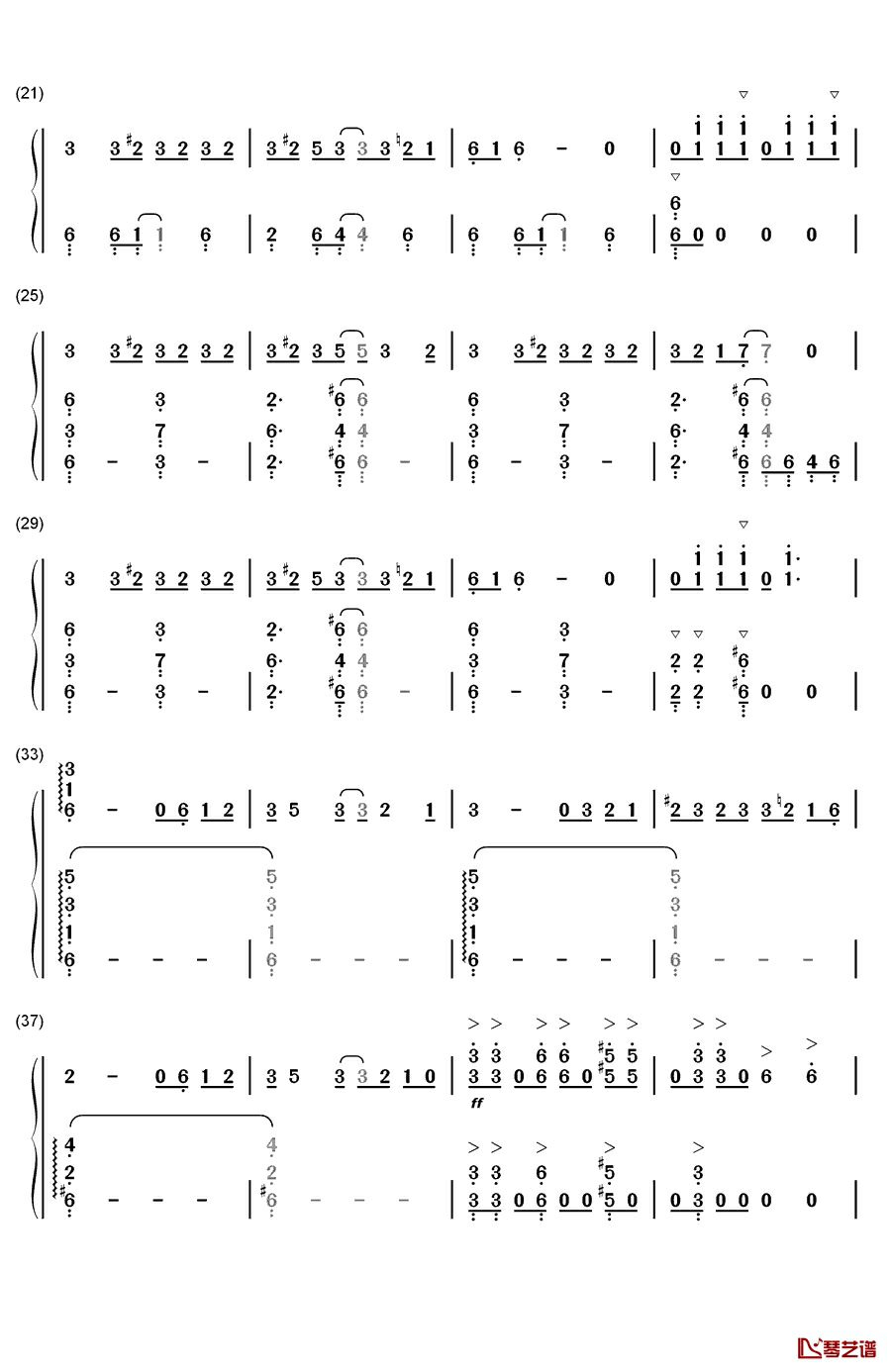 アウターサイエンス钢琴简谱-数字双手-IA2