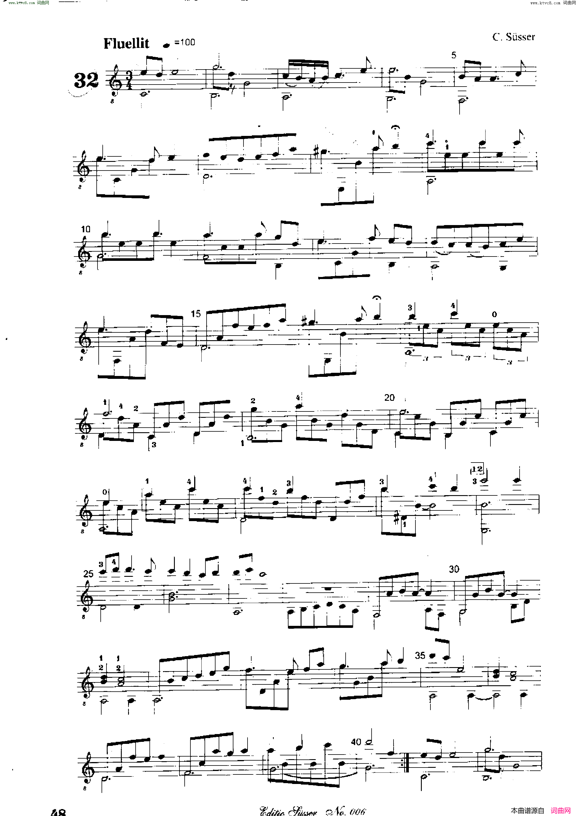 Classical guitar－Susser Ctibor_No 6, Fantazie ze sveta mineralu简谱1