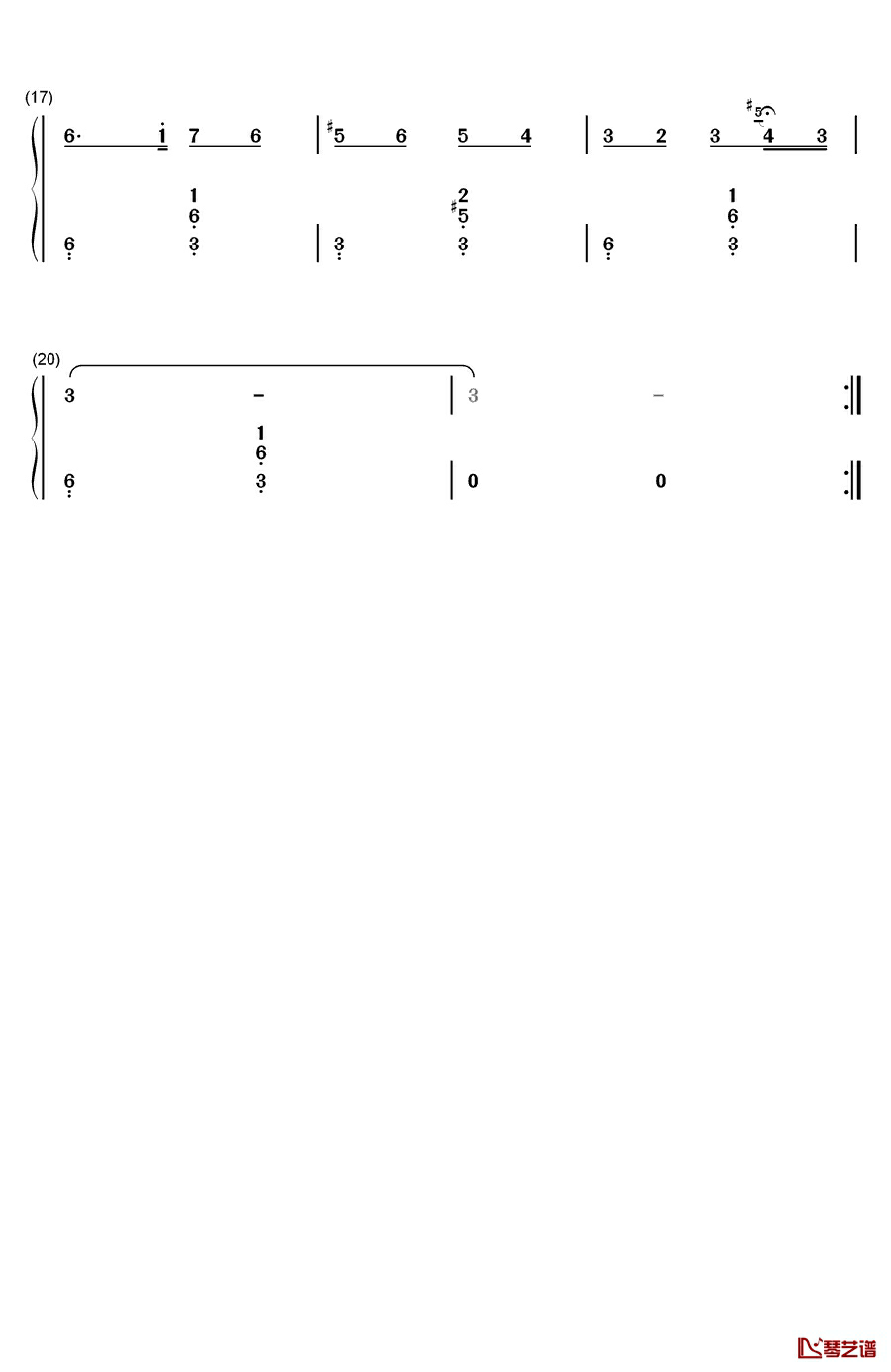 花儿为什么这样红钢琴简谱-数字双手-雷振邦2