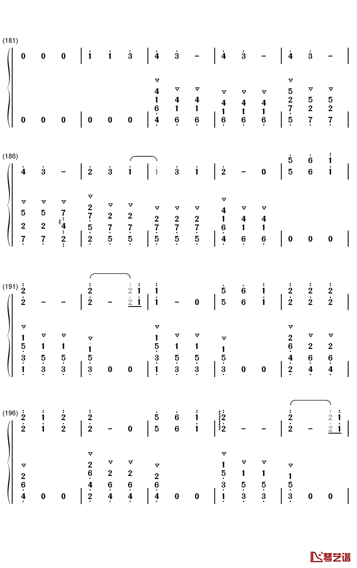 粉色闪电钢琴简谱-数字双手-R1SE10