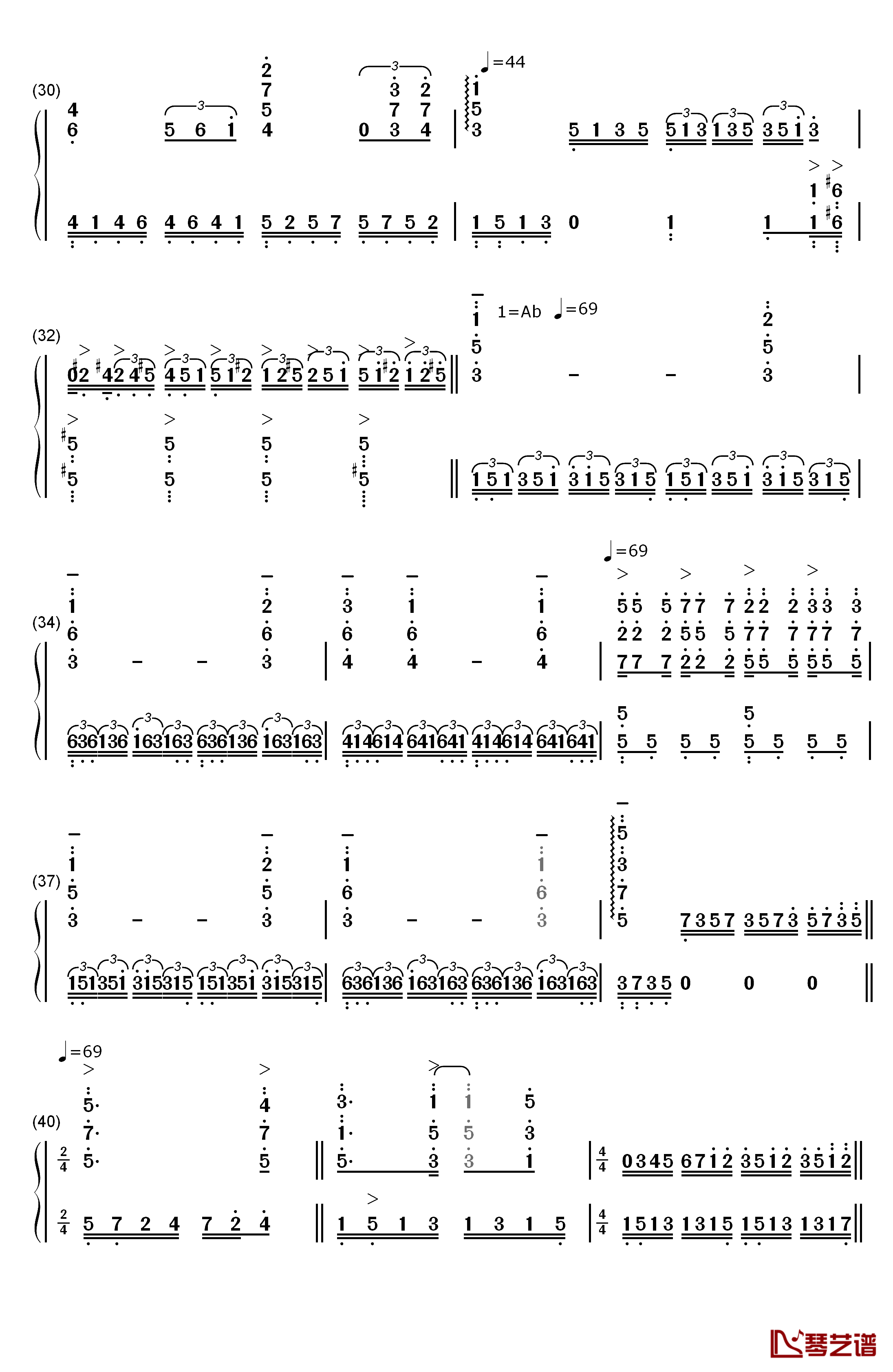 人鬼情未了钢琴简谱-数字双手-理查德·克莱德曼3