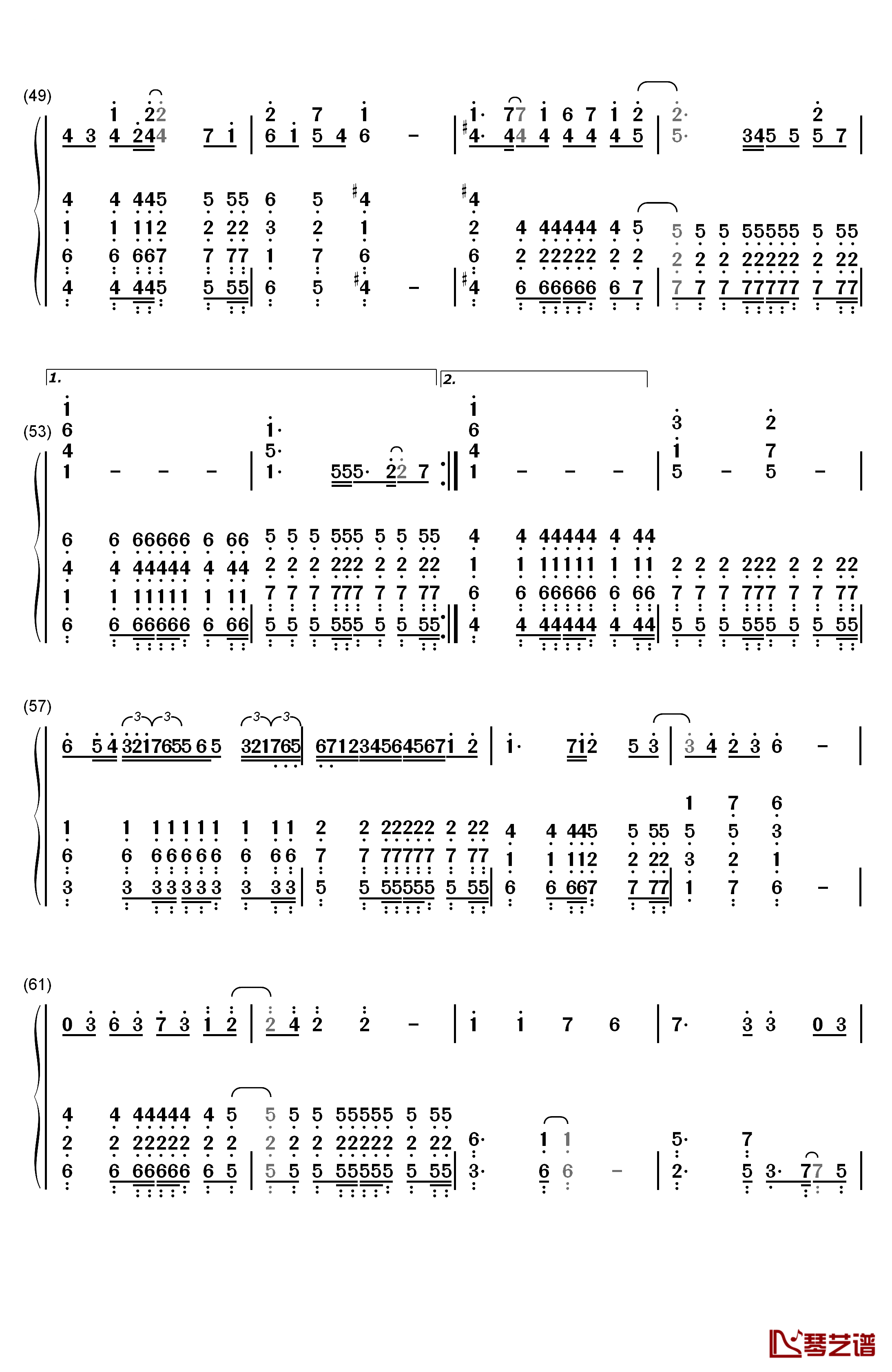 ごめんね、SUMMER钢琴简谱-数字双手-SKE484