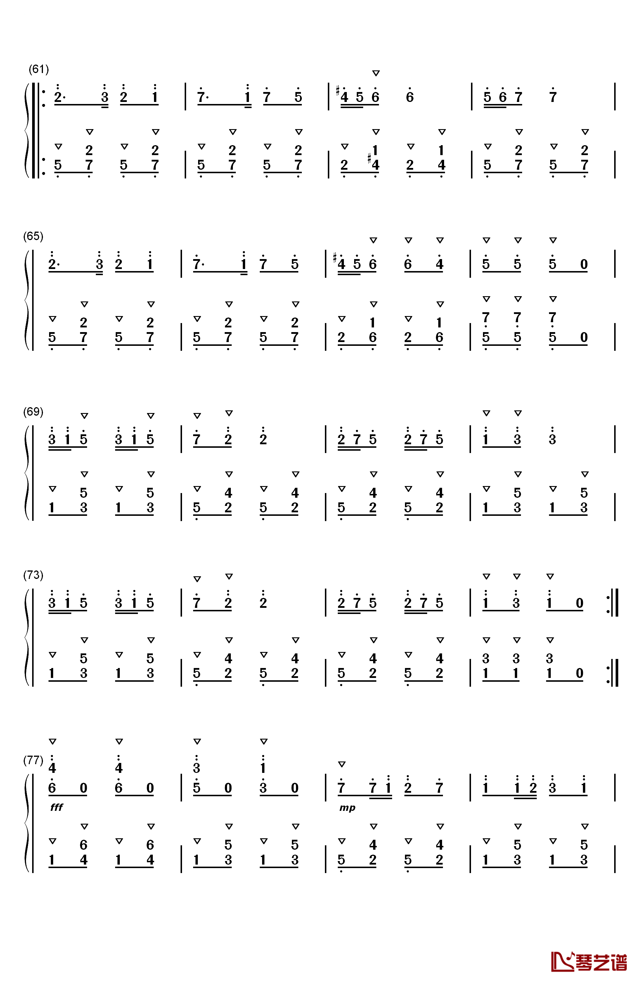 洋娃娃的梦钢琴简谱-数字双手-儿歌4