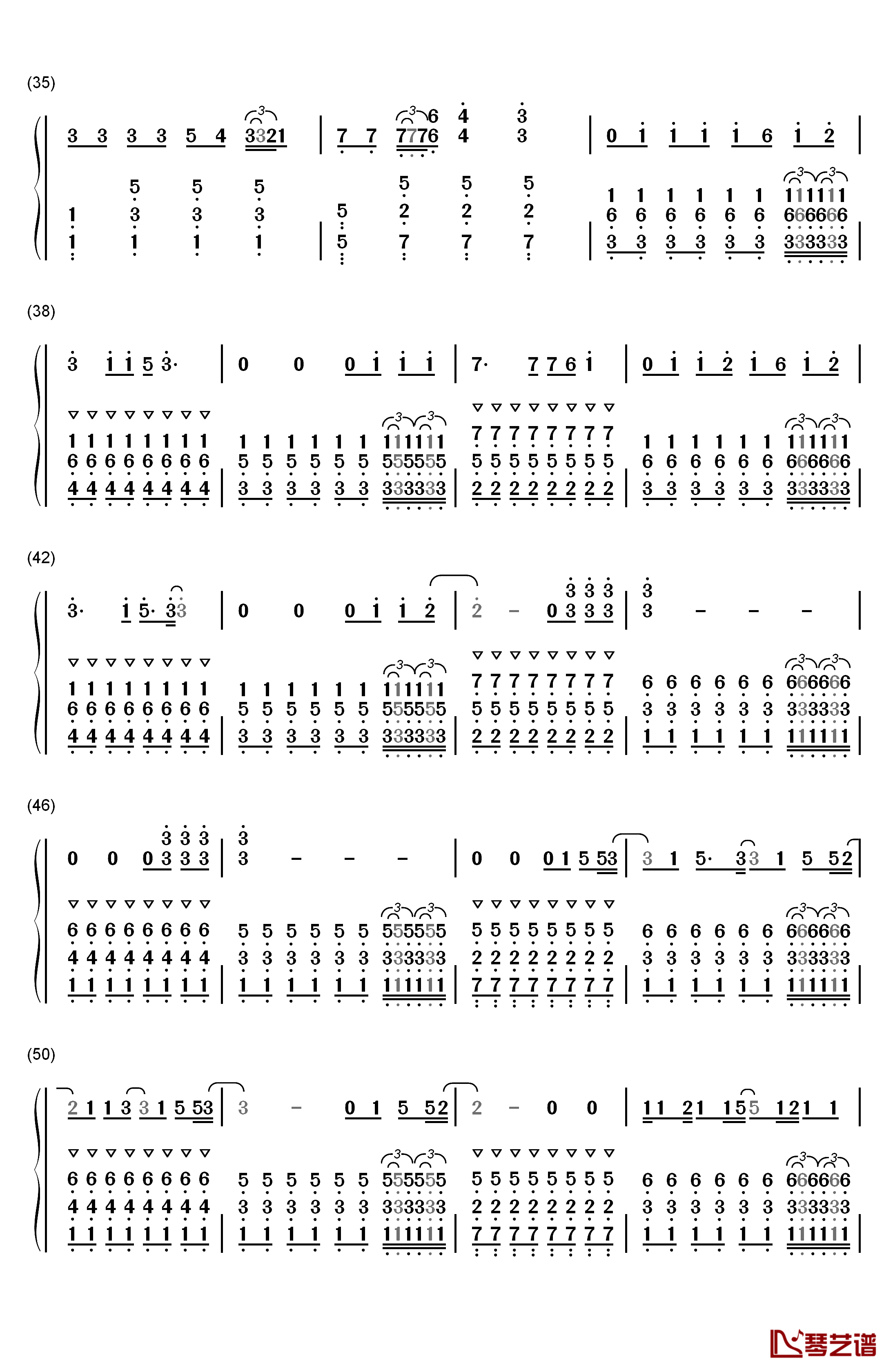 Faded钢琴简谱-数字双手-Alan Walker3