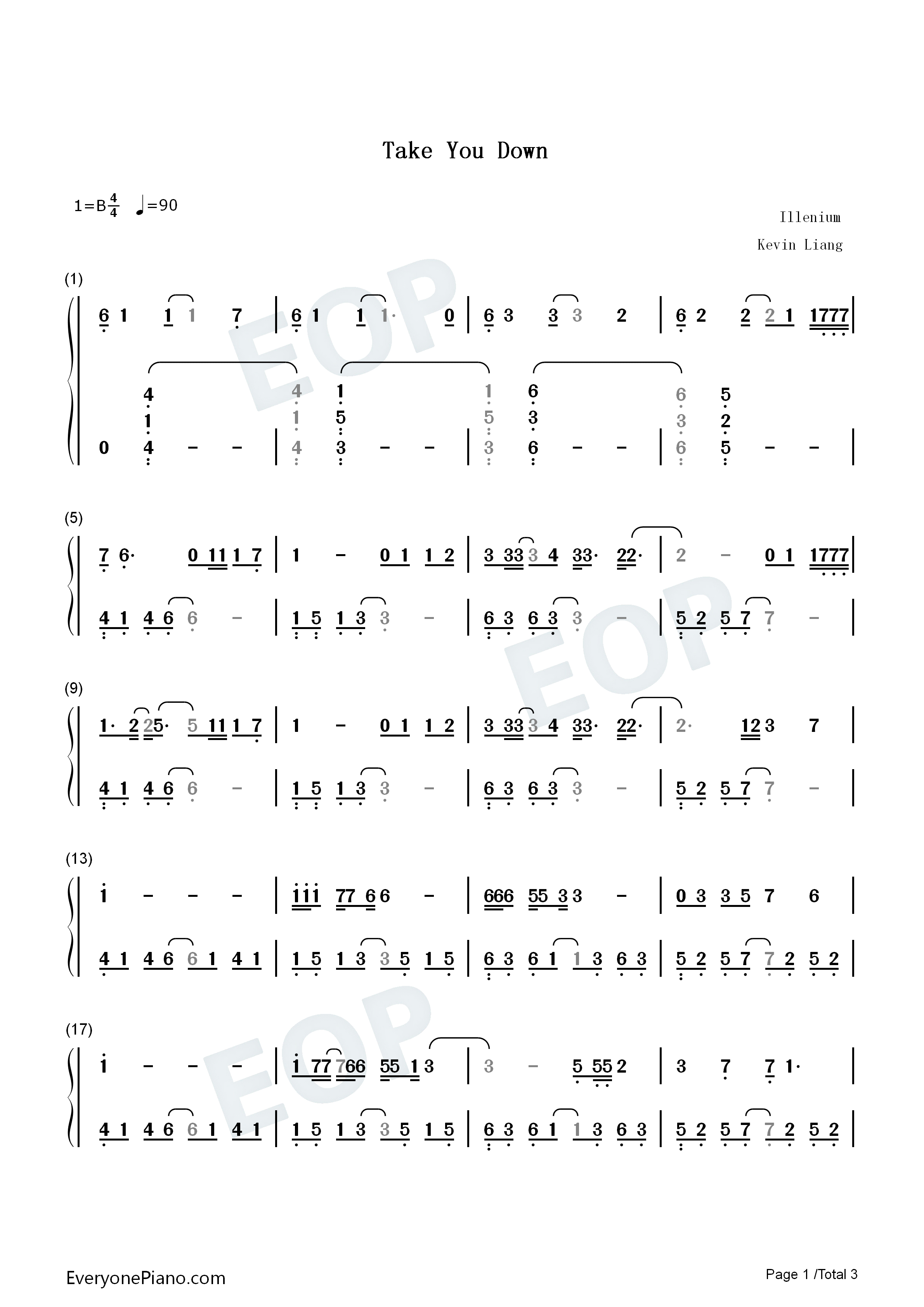 Take You Down钢琴简谱-Illenium演唱1