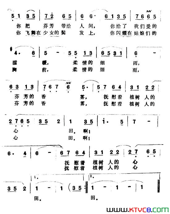 清香的白玉兰简谱1