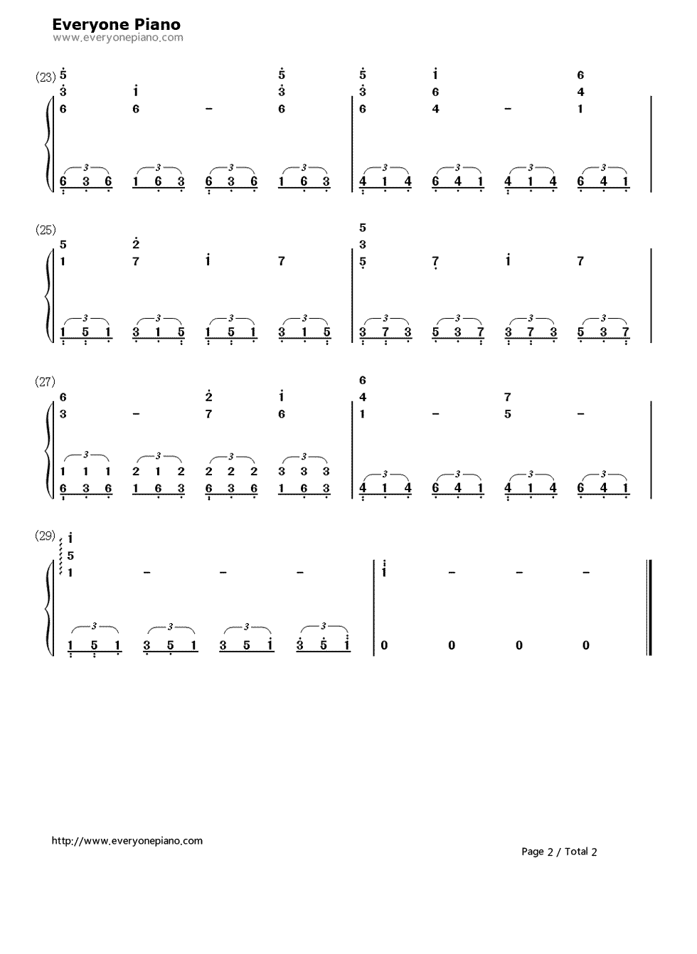 云图六重奏钢琴曲钢琴简谱-数字双手-云图2