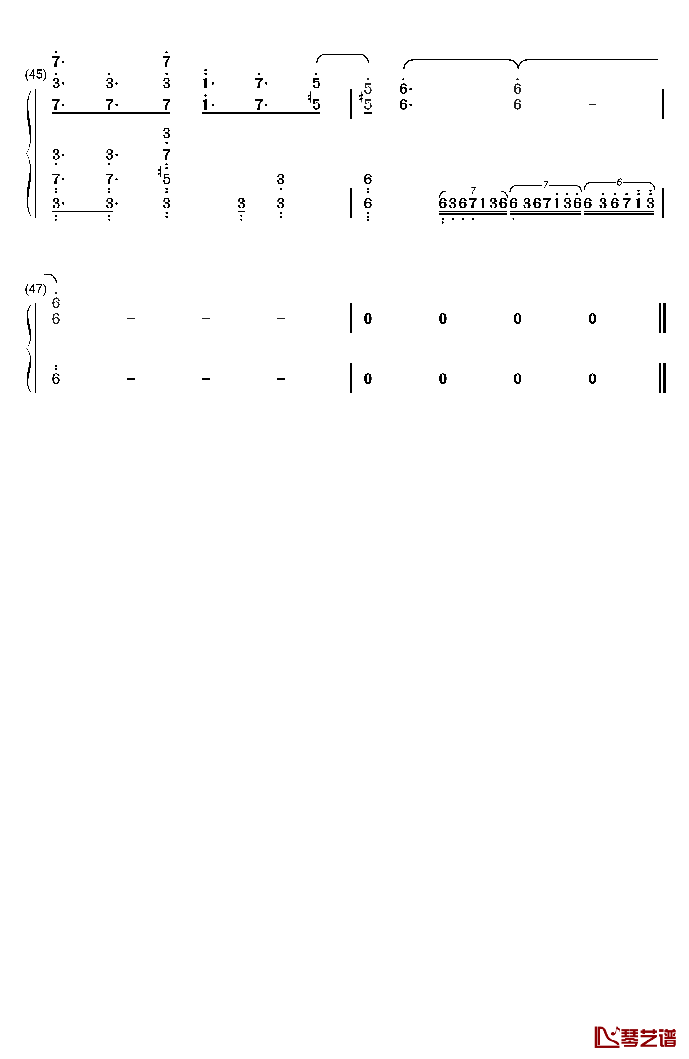 アイリス钢琴简谱-数字双手-蓝井艾露4