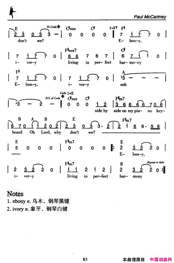 Ebonya-ndIvory黑白琴键简谱1