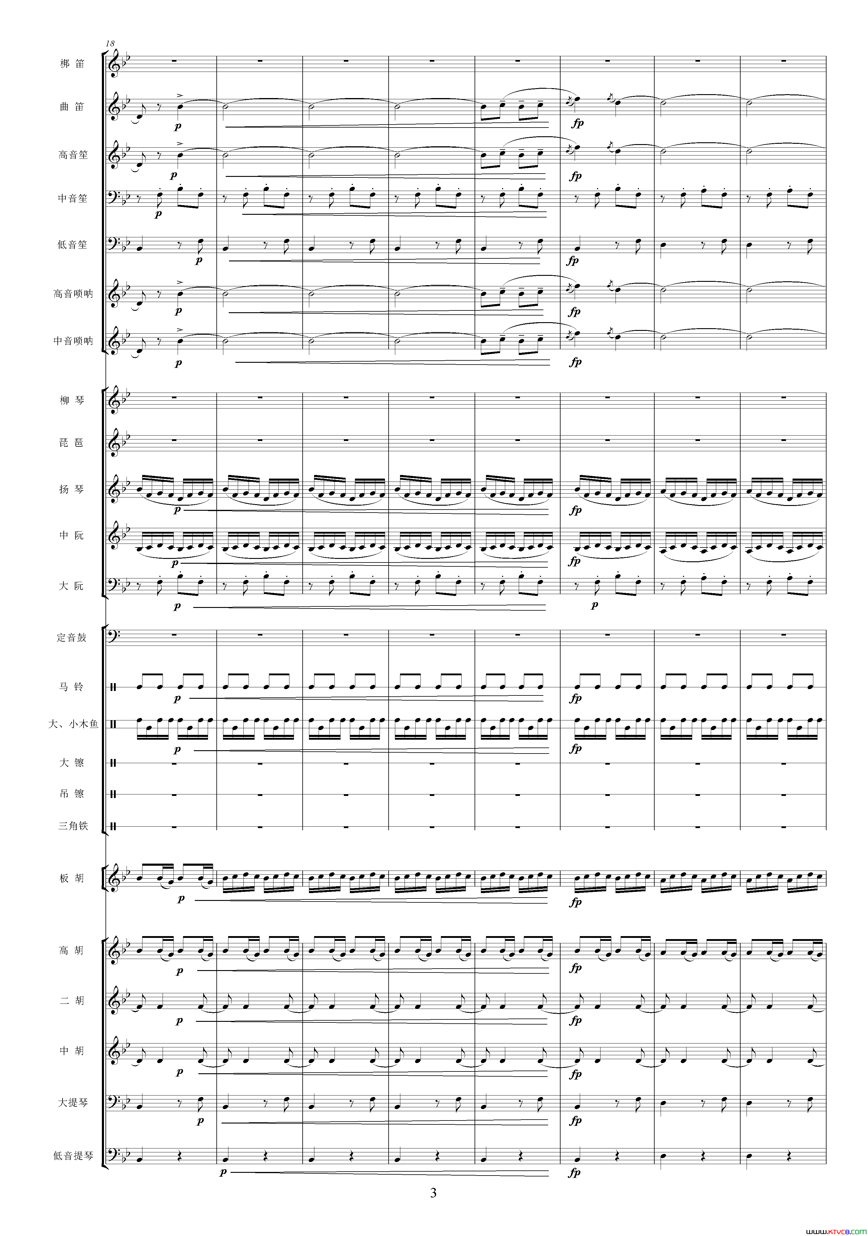 沿着社会主义大道奔前方影片《青松林》主题曲、交响乐队总谱简谱1