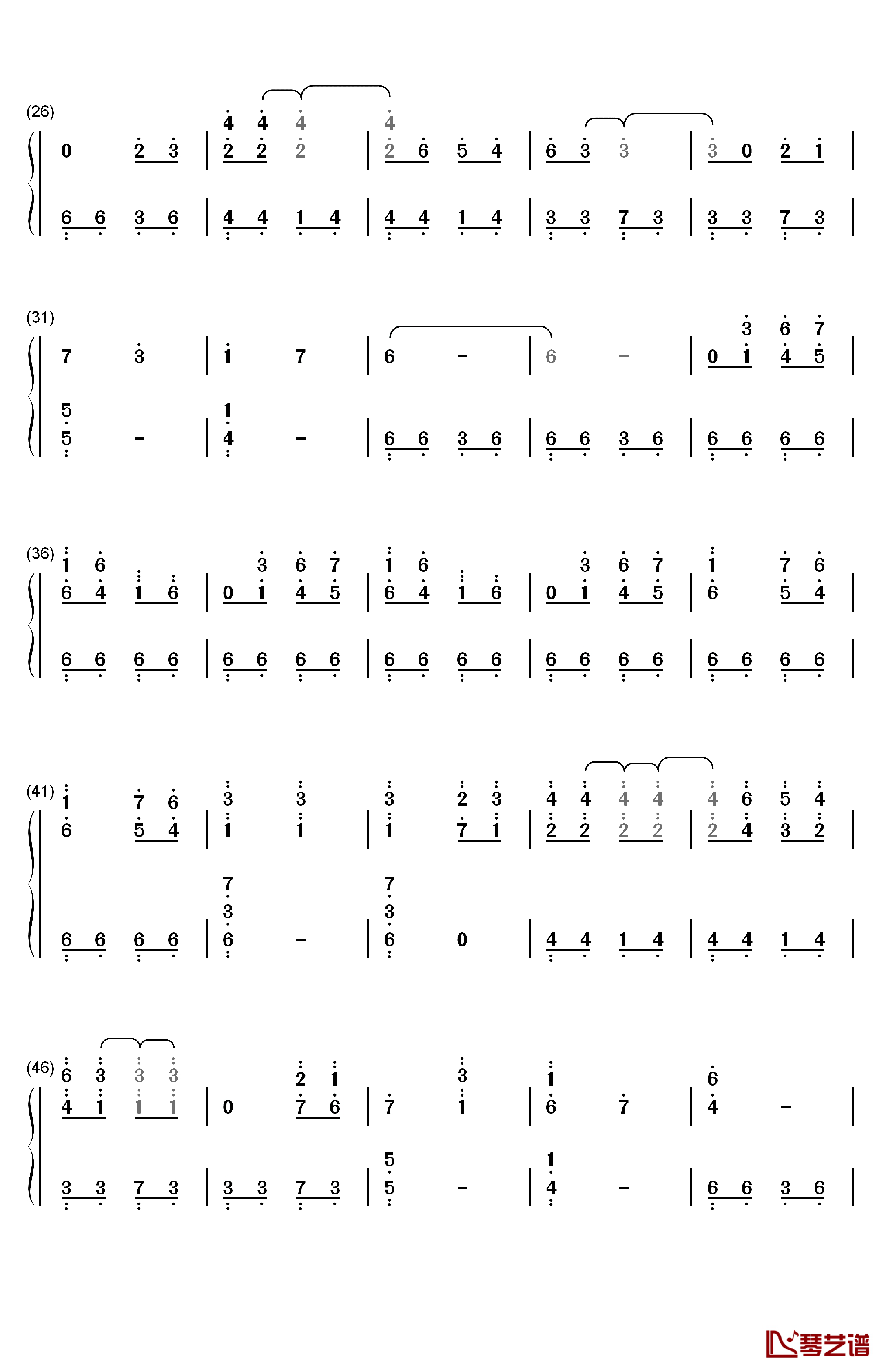 啊朋友再见钢琴简谱-数字双手-Yves Montand2