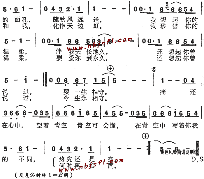 问青空粤语简谱-黄凯芹演唱1