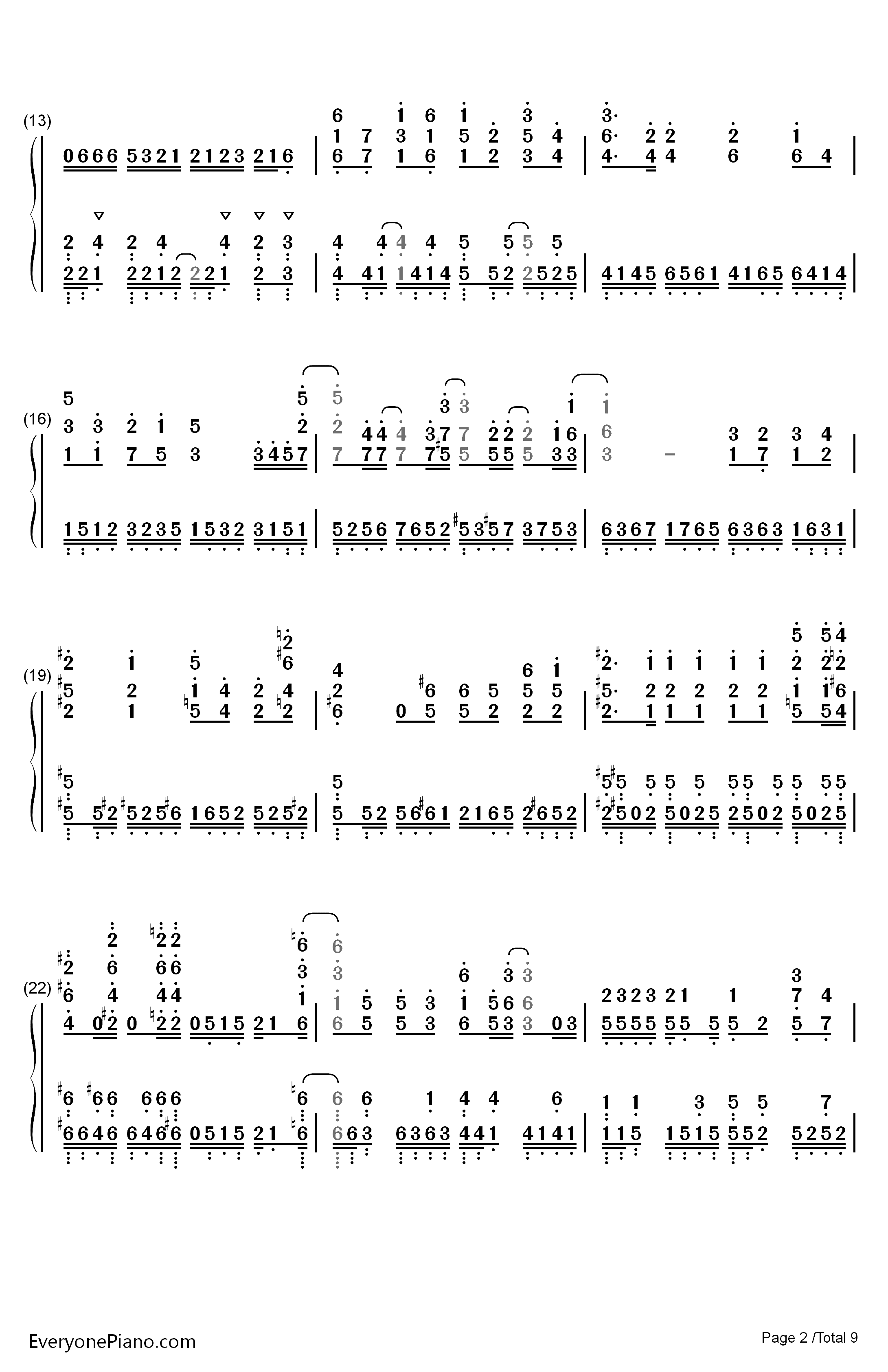 ADAMAS钢琴简谱-数字双手-LiSA2