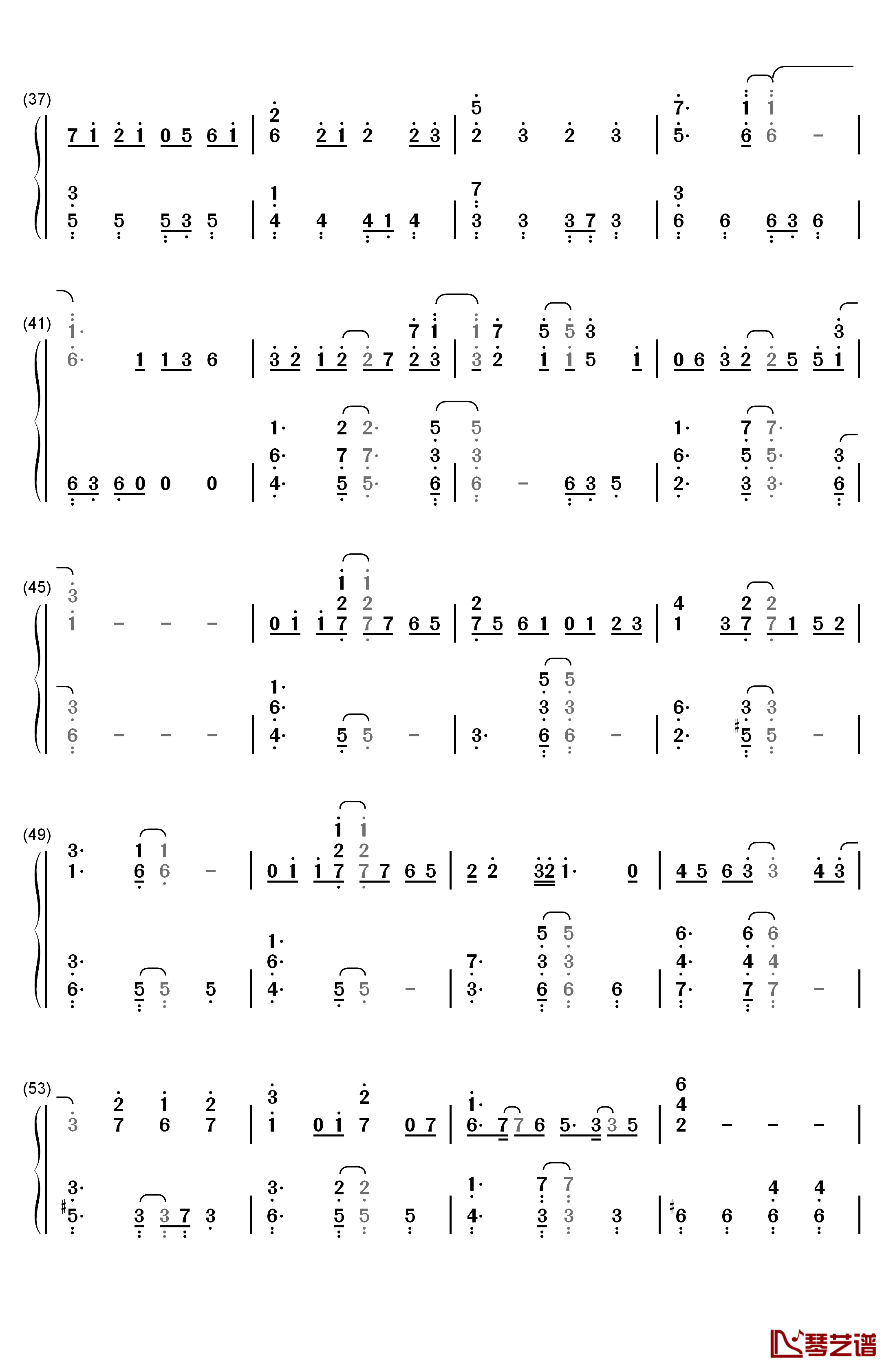 モザイクカケラ钢琴简谱-数字双手-SunSet Swish3