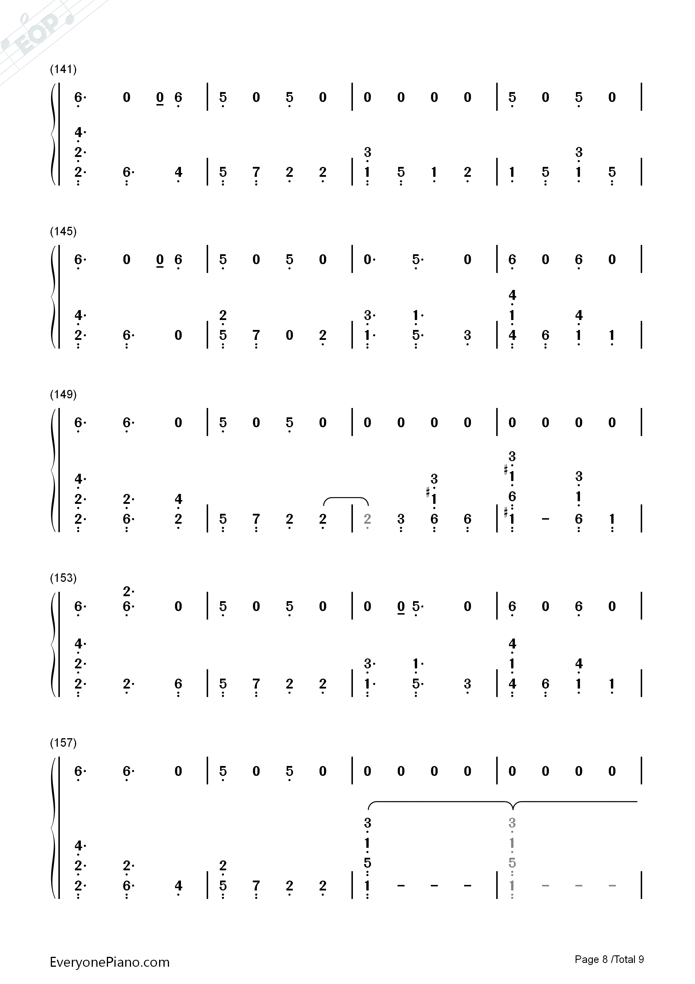 Rain钢琴简谱-The Script演唱8