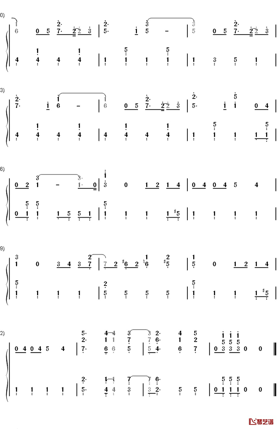 さよならクロール钢琴简谱-数字双手-AKB4812