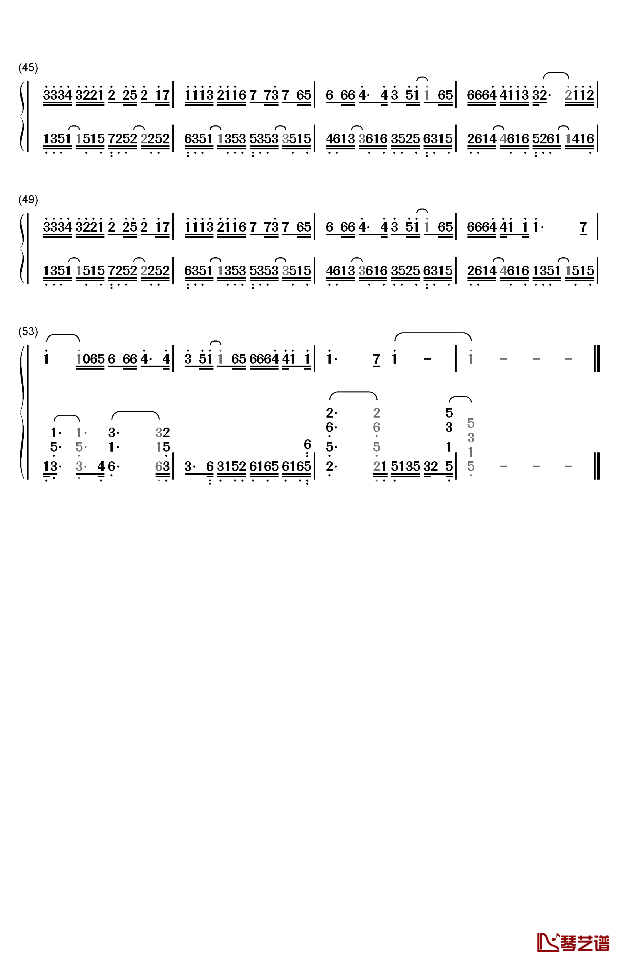 残酷游戏钢琴简谱-数字双手-卫兰3