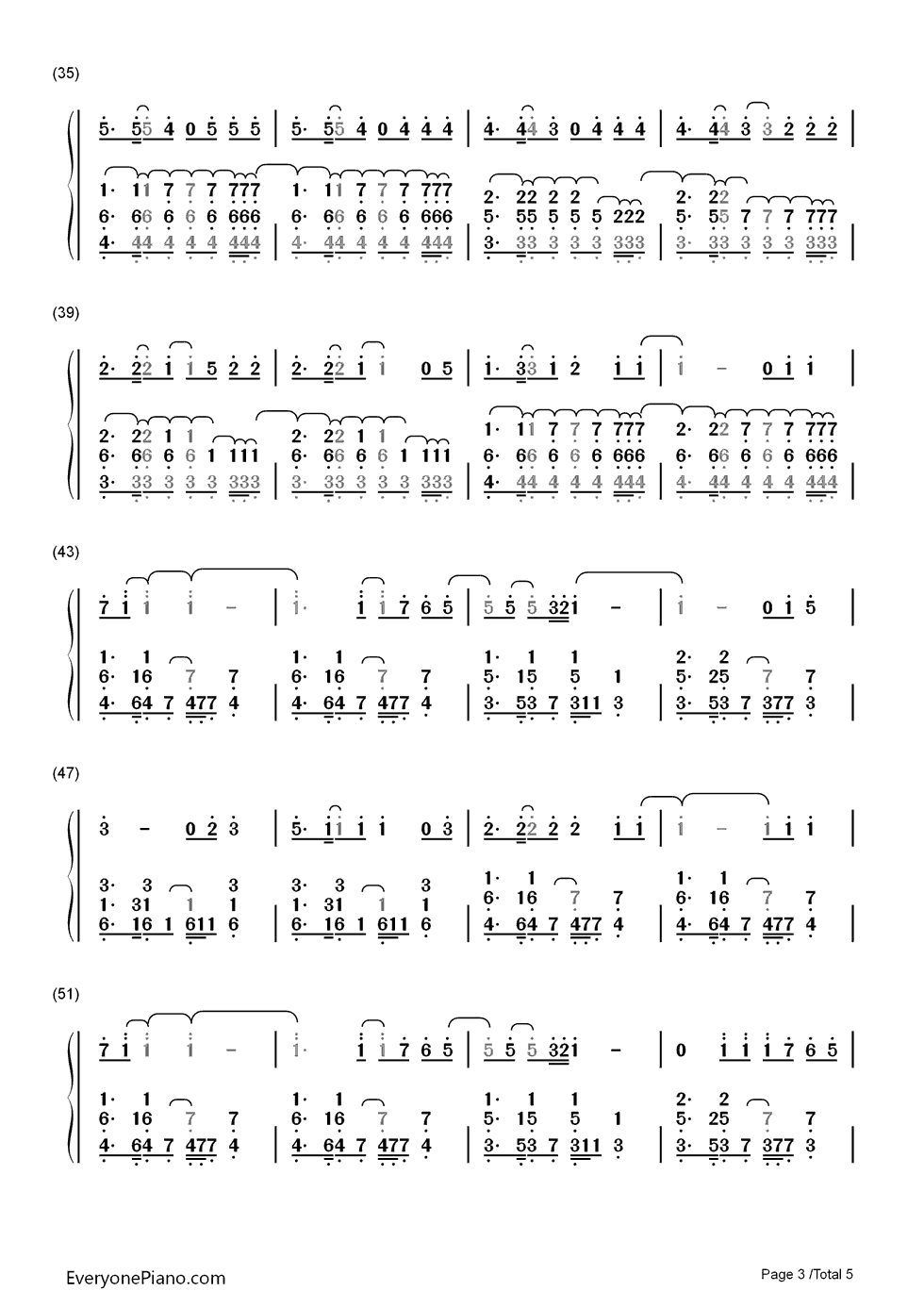 Every Teardrop Is a Waterfall钢琴简谱-数字双手-Coldplay3