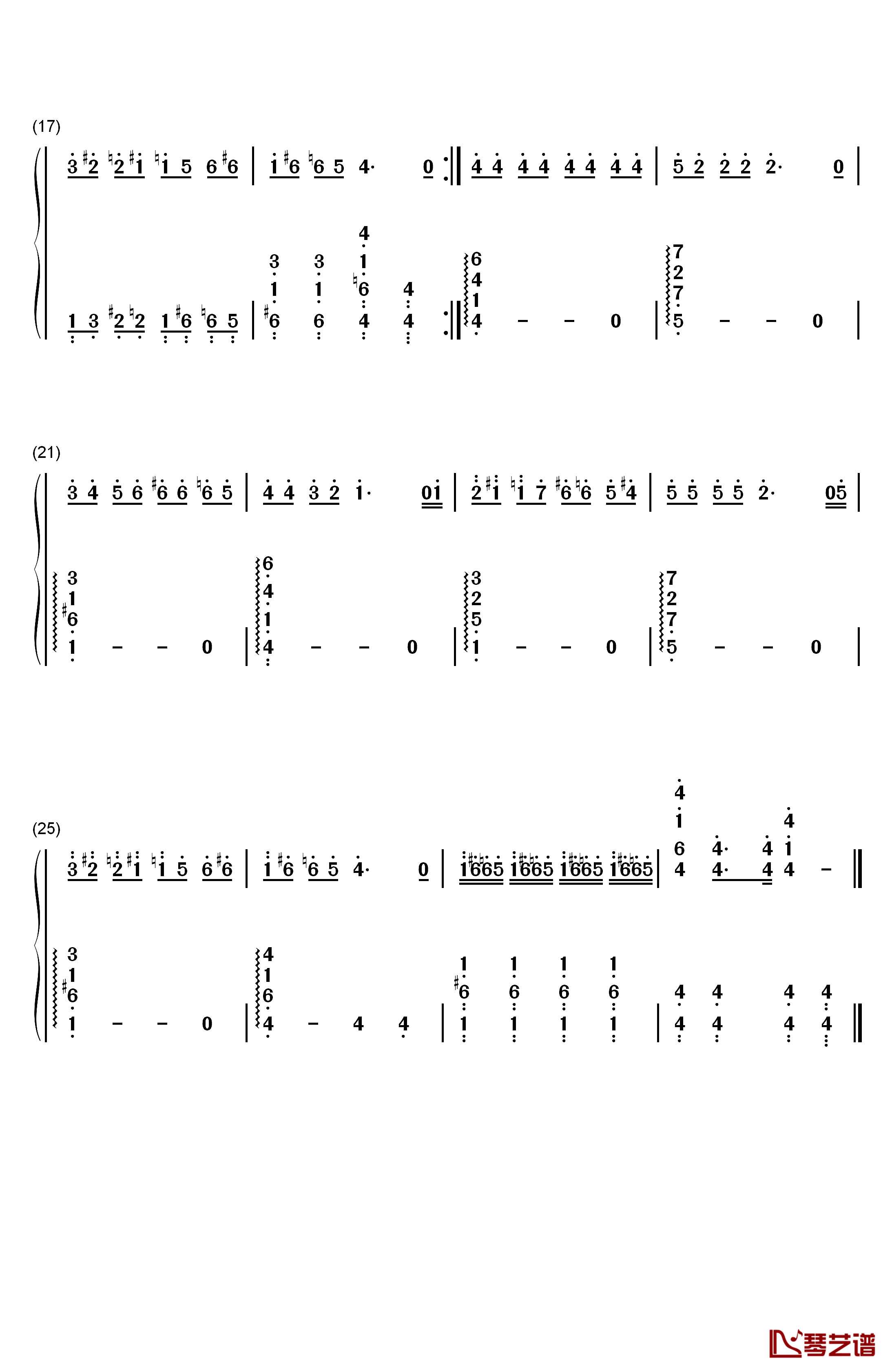 奇妙的约会钢琴简谱-数字双手-洪钟2