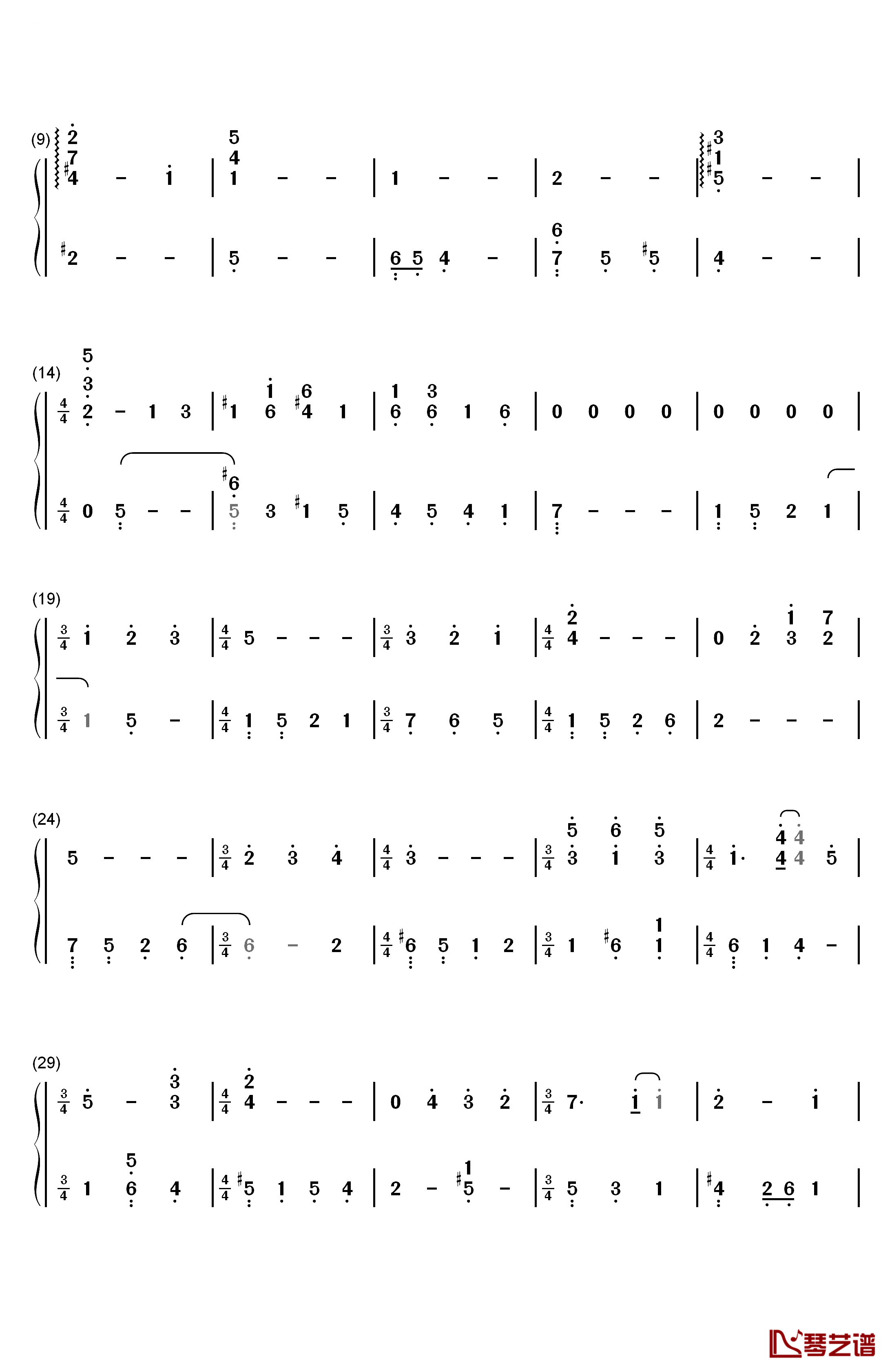 Playing Love钢琴简谱-数字双手-埃尼奥·莫里康内2