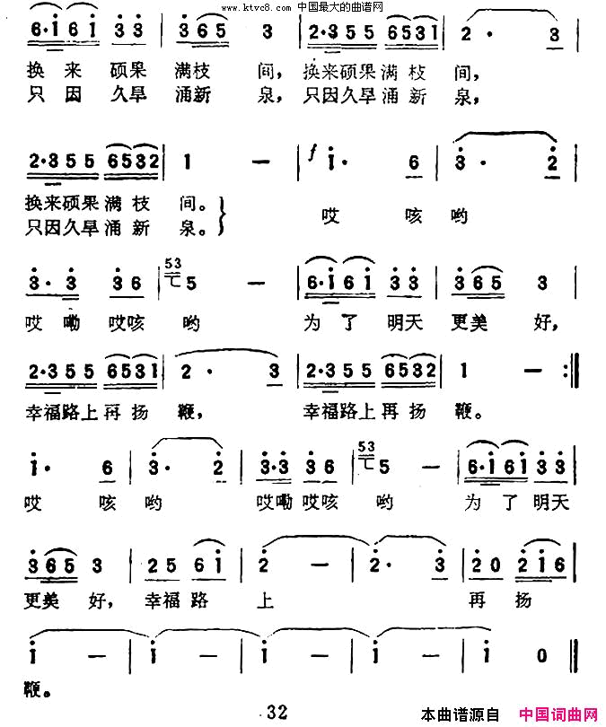 幸福路上再扬鞭电影《巧哥儿》插曲简谱1